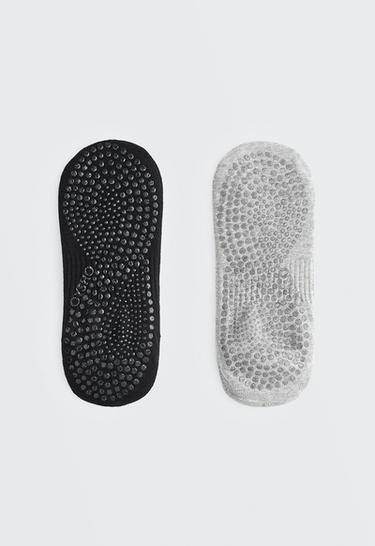 2 pairs of cotton blend yoga and Pilates socks — BLACK 2