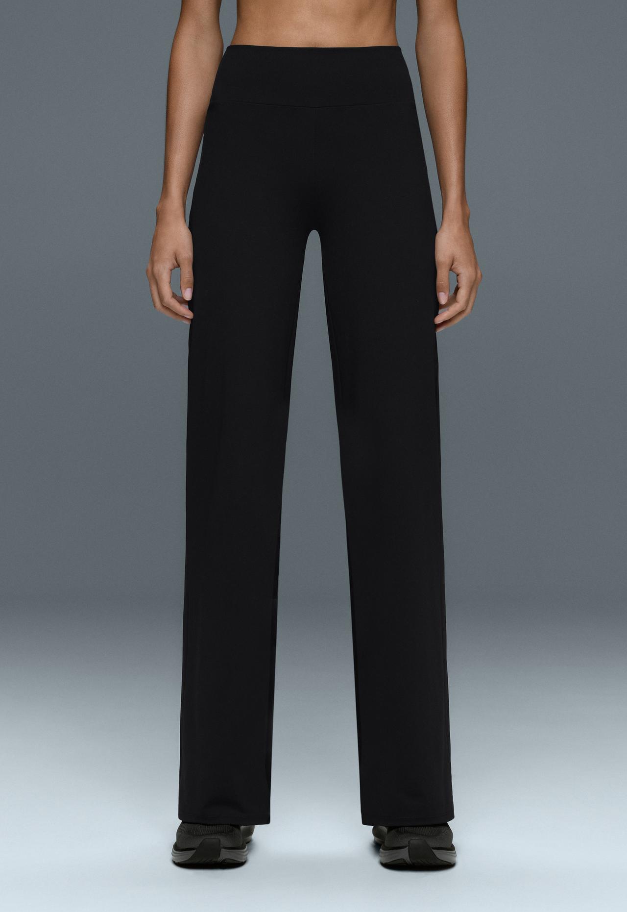 High-rise Comfortlux straight-leg trousers — BLACK