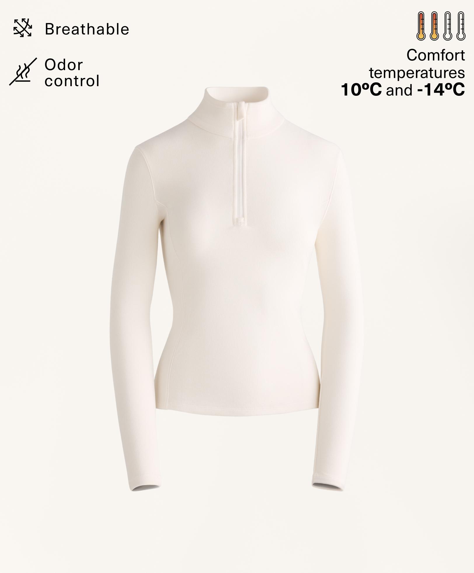 Half-zip polar thermal base layer T-shirt