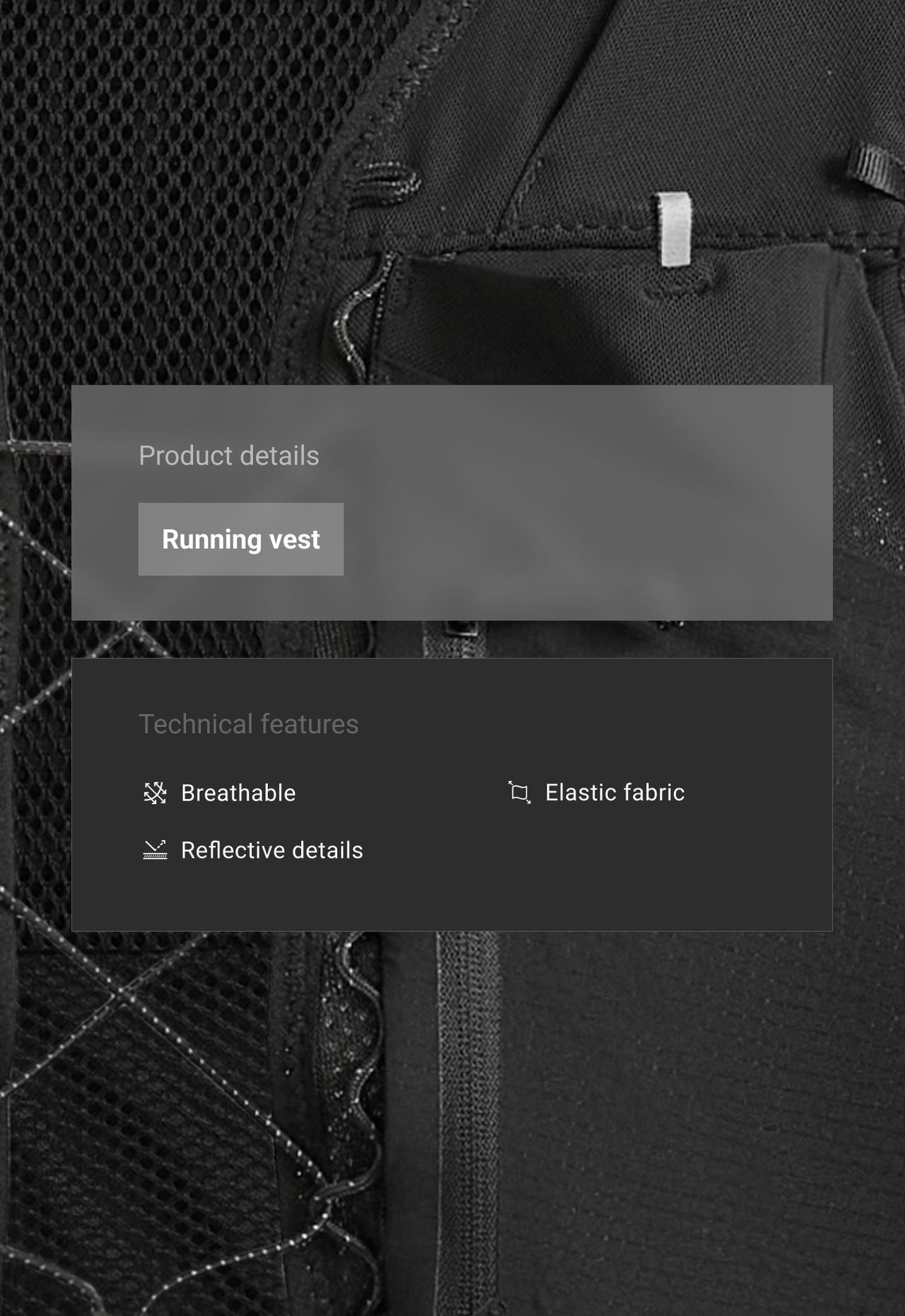Reflective running vest — BLACK