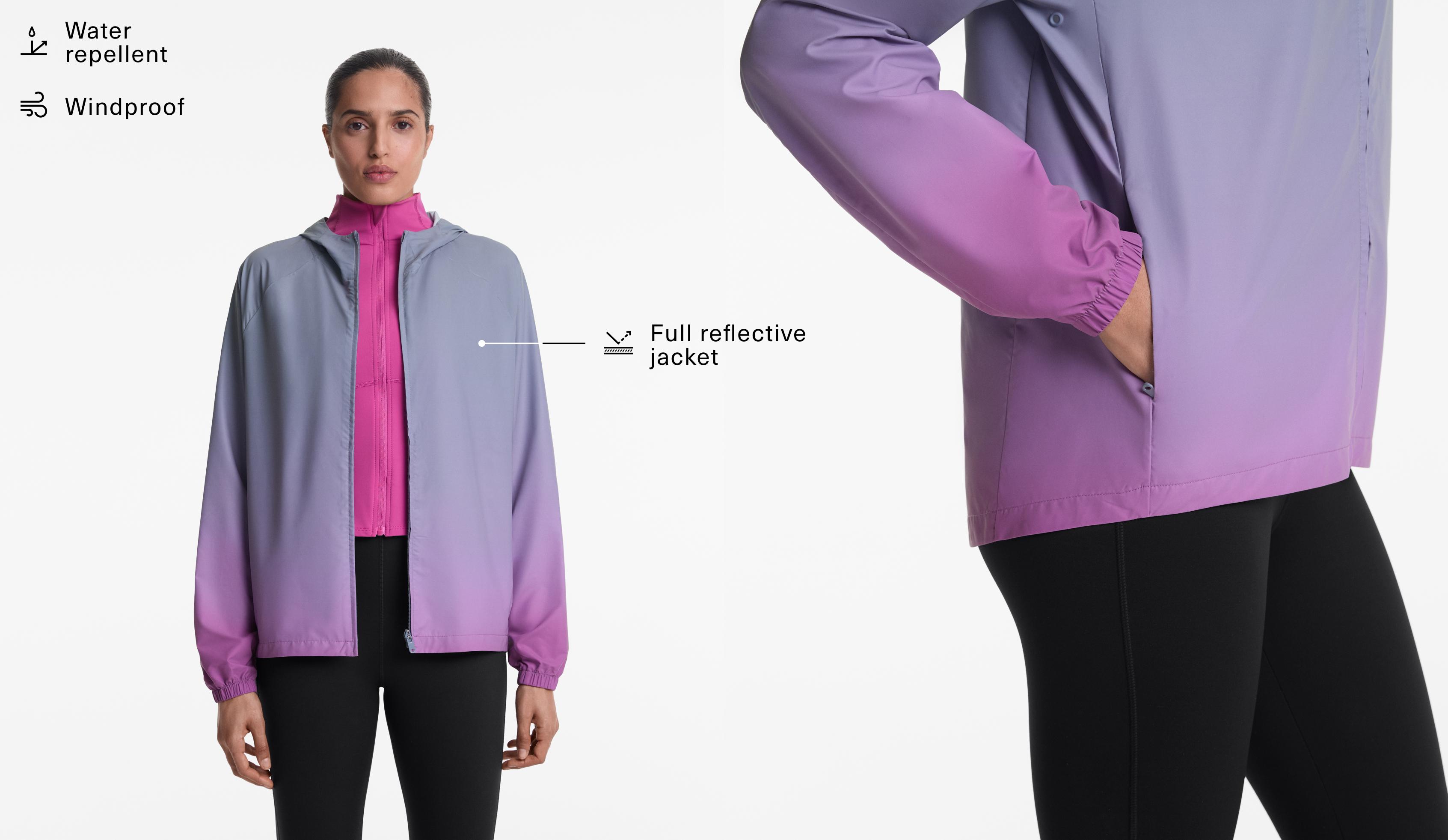 Lightweight water-repellent reflective jacket