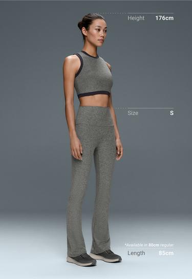High-rise Comfortlux flare trousers — MOTTLED GREY MELANGE 5