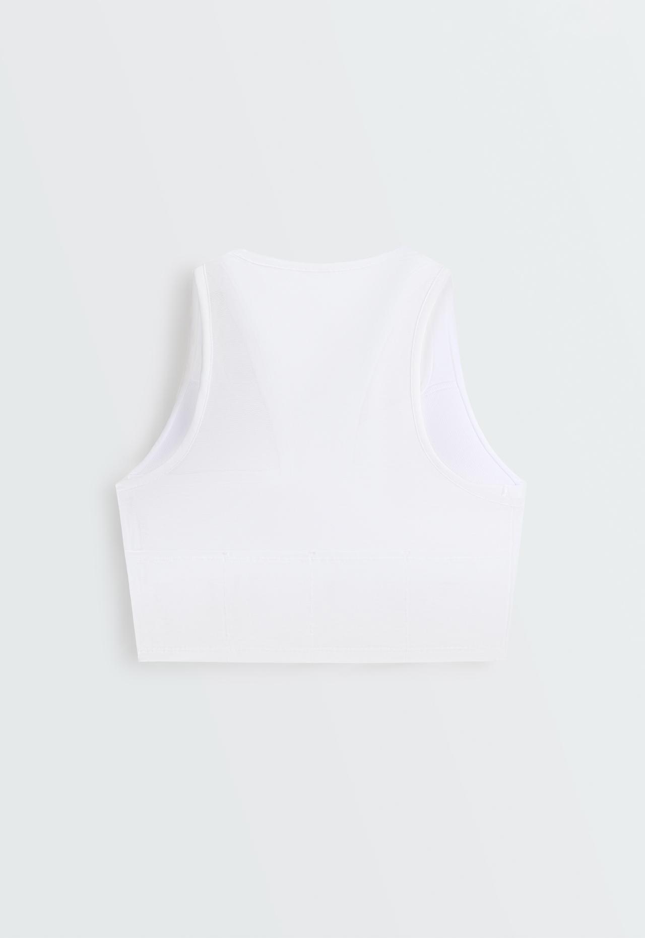Sheer compressive tank top — WHITE 