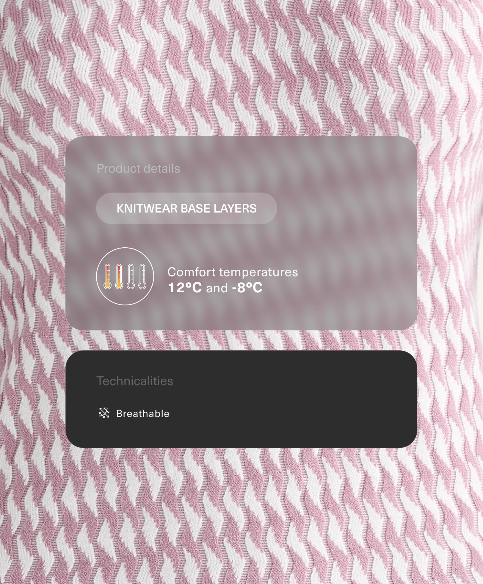 Geometric jacquard knit thermal base layer top Geometric jacquard knit thermal base layer top