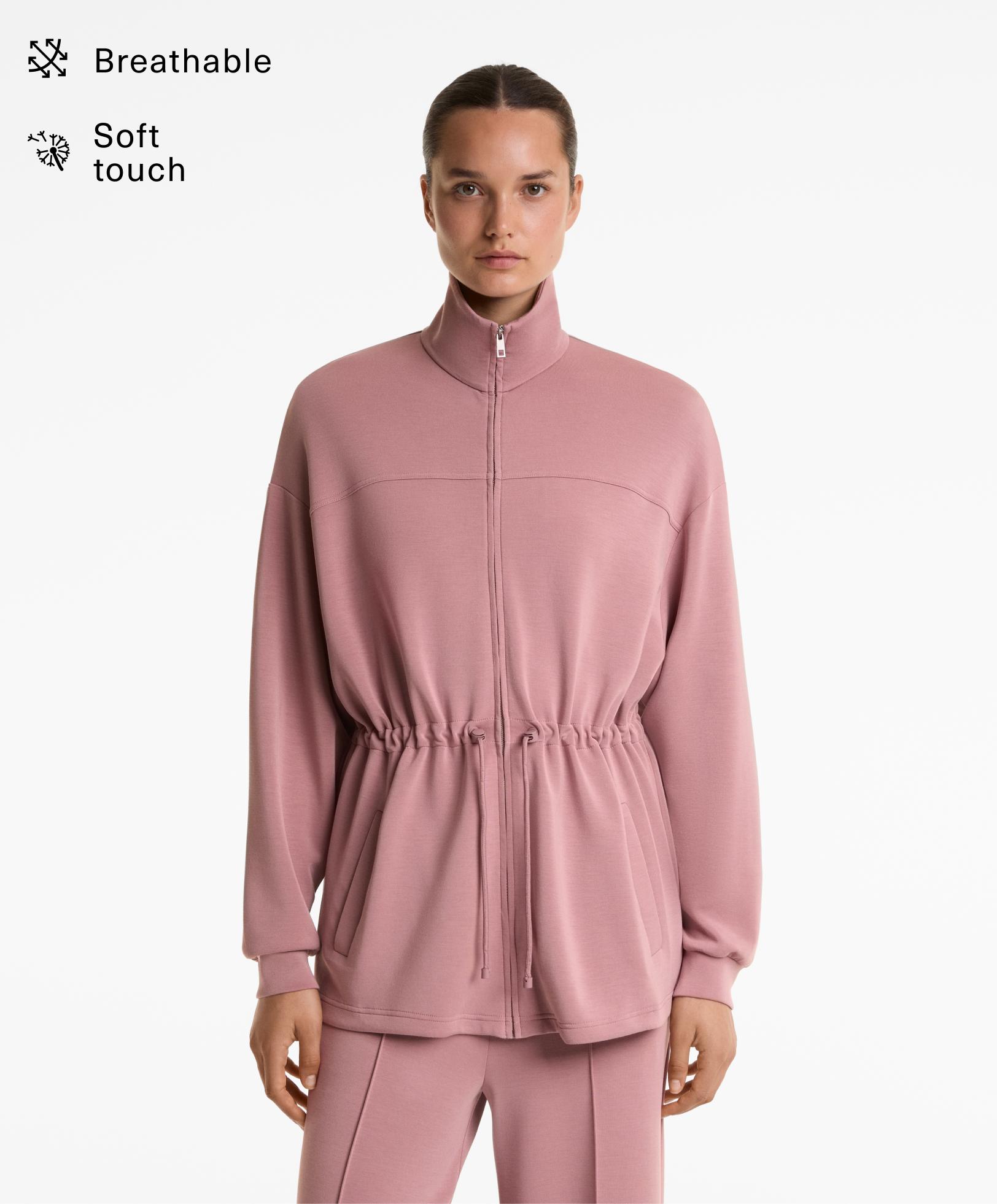 Long jacket with soft-touch modal and pockets