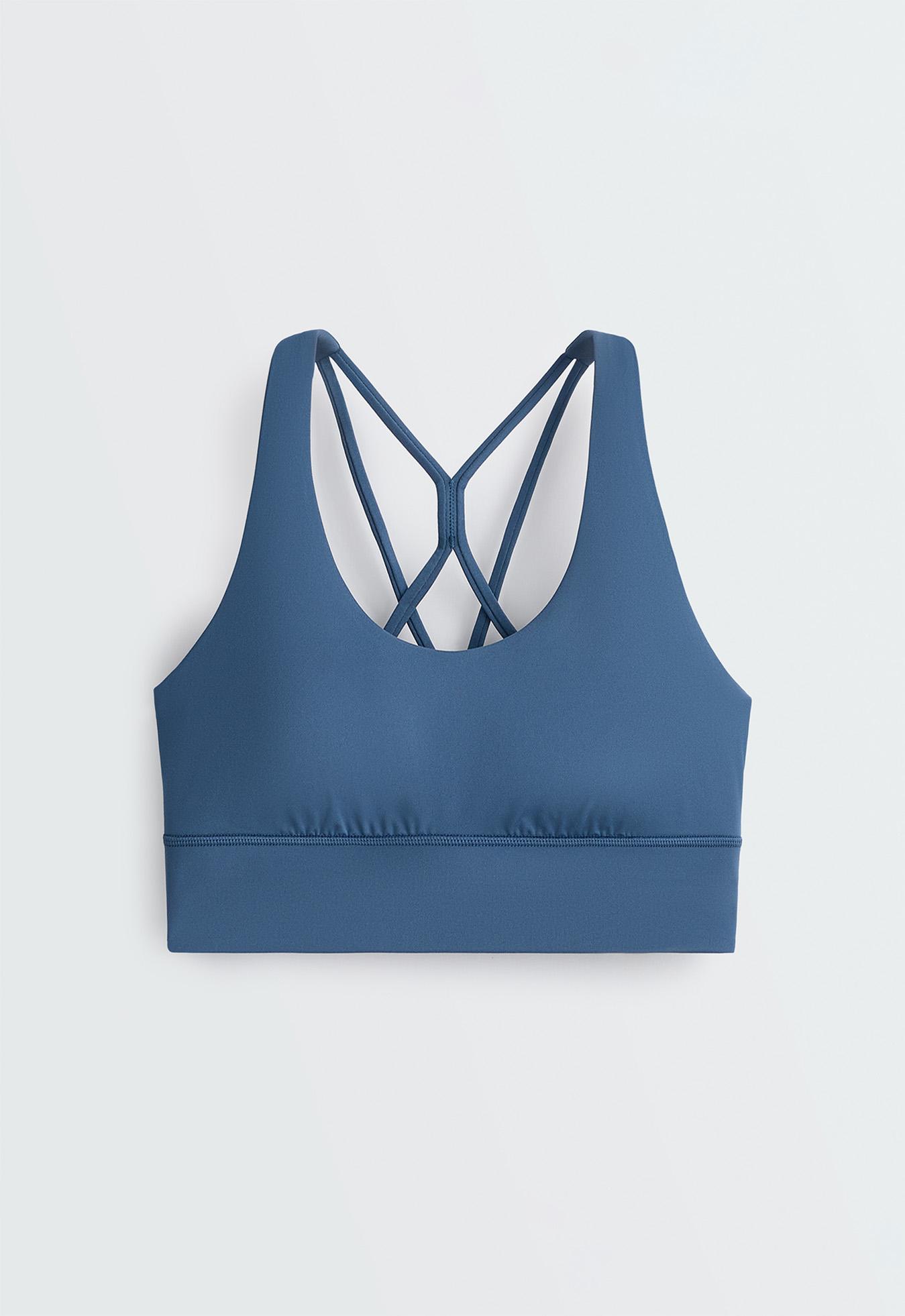 Medium-support Comfortlux sports bra with cups — MID GREY-BLUE