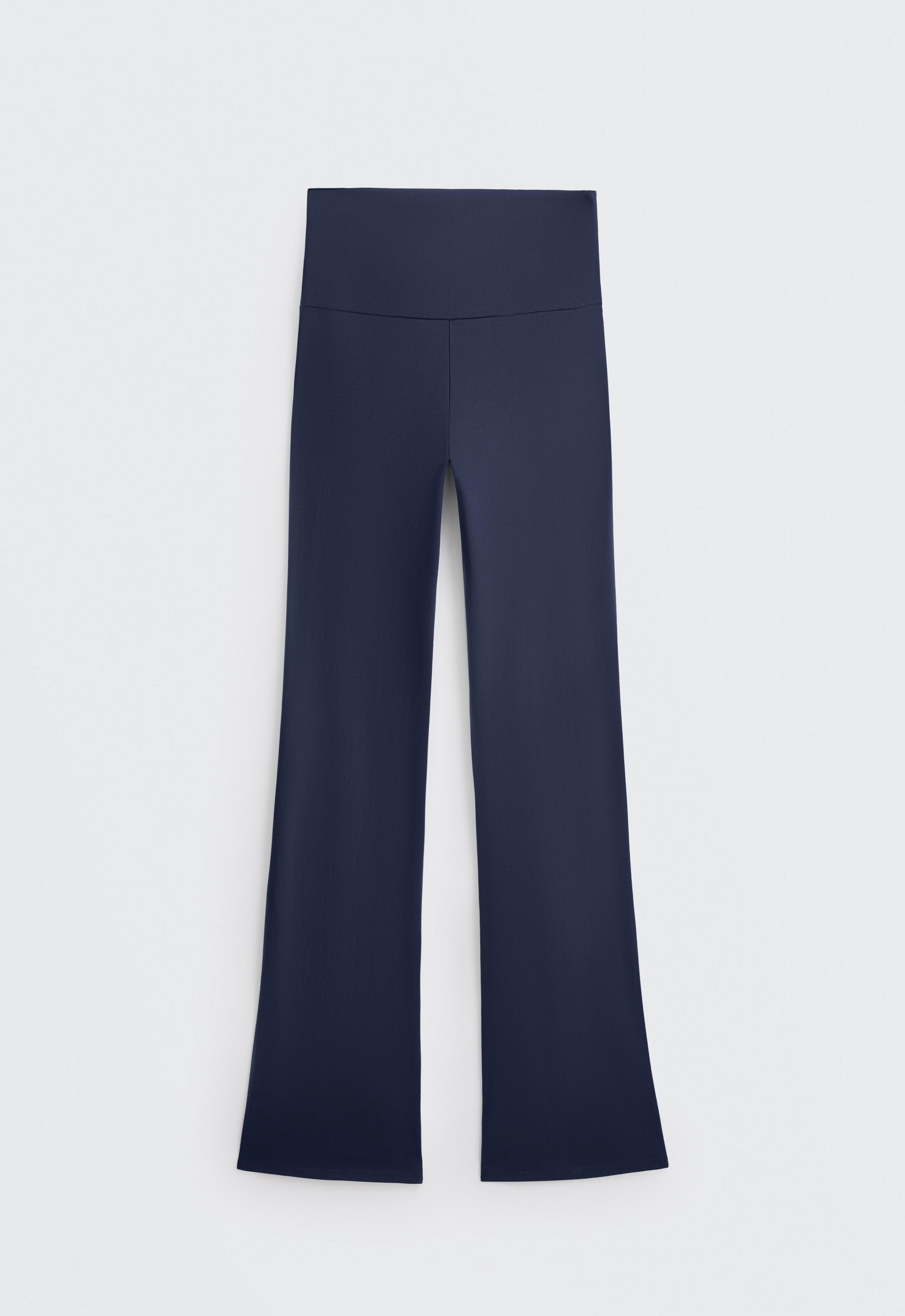 High-rise Comfortlux flare trousers — NAVY BLUE