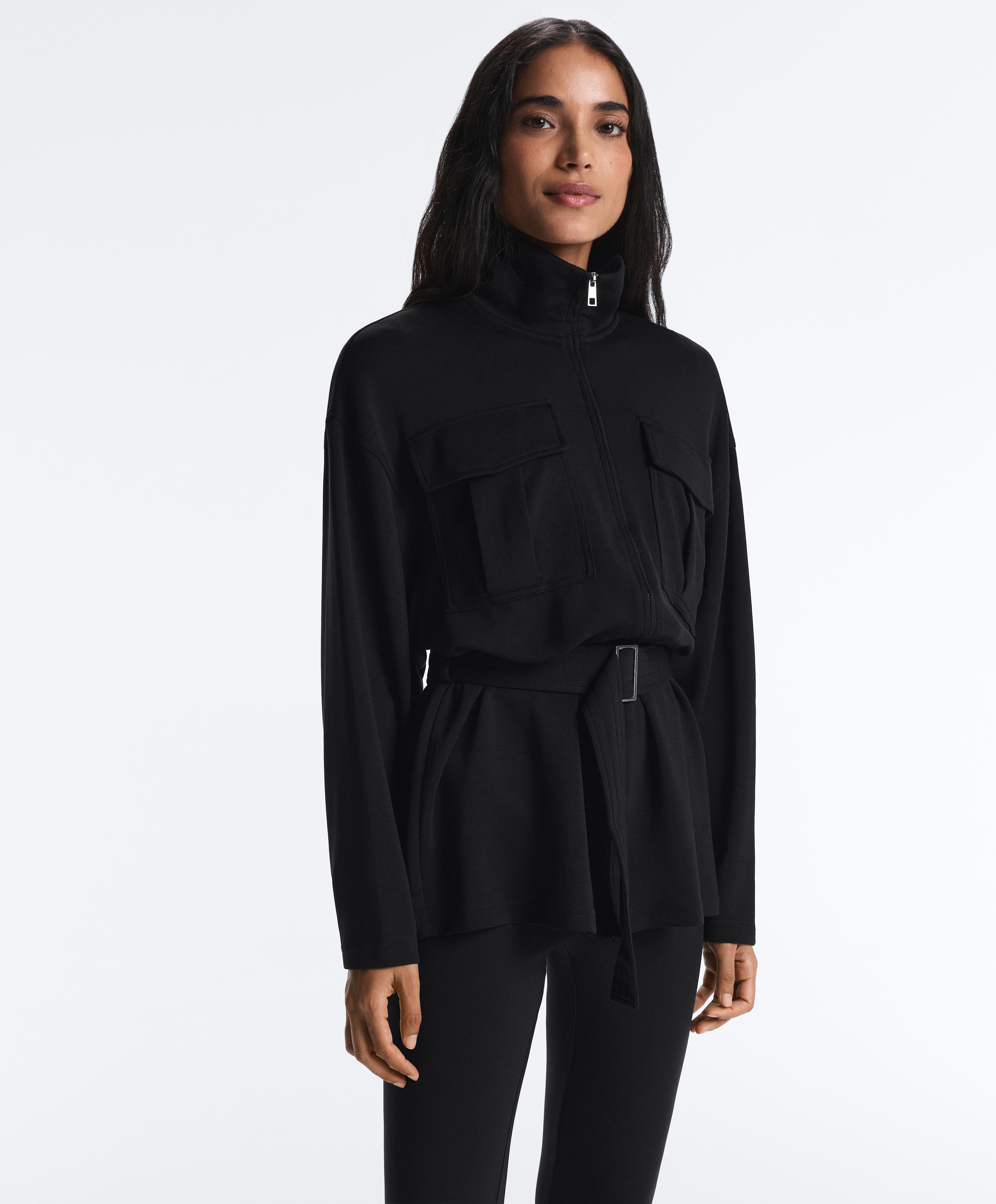 جاكيت طويل بحزام ممزوج بالمودال ناعم الملمس