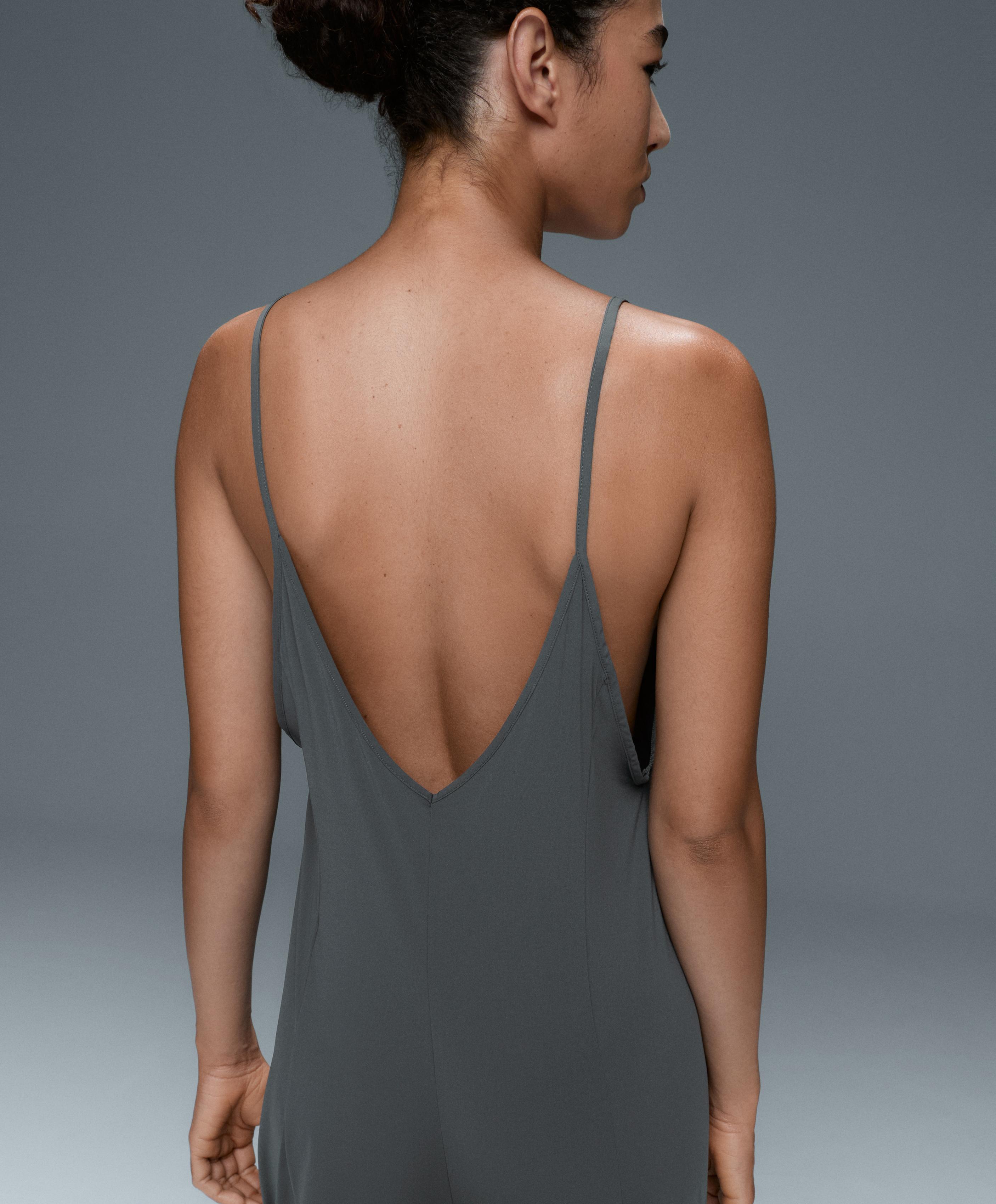 Light Touch wide long jumpsuit — STEEL GREY