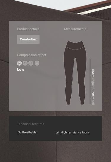 Comfortlux V-cut Rib ankle-length leggings — DARK GREY 2
