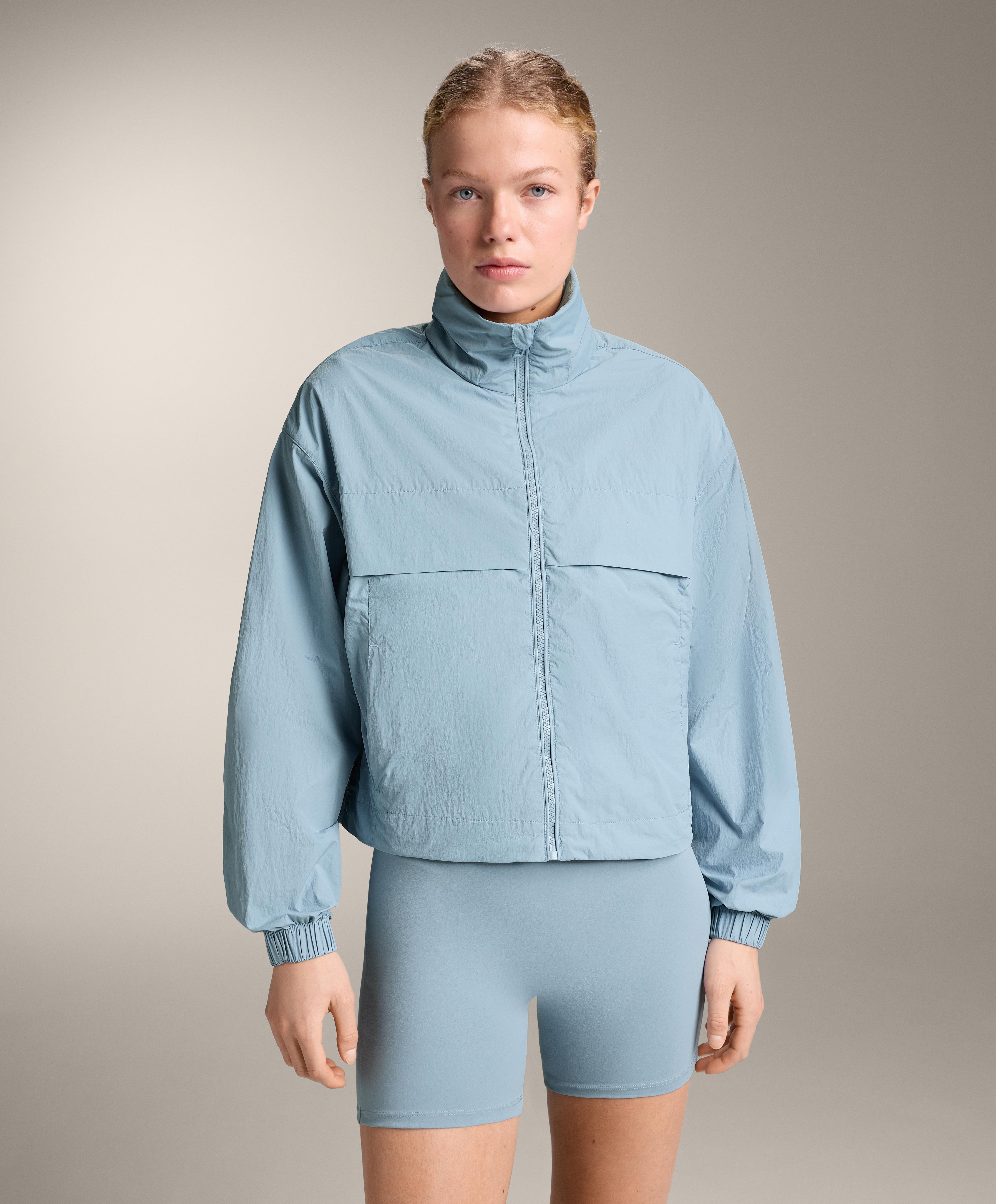 Water-repellent track jacket — SKY BLUE