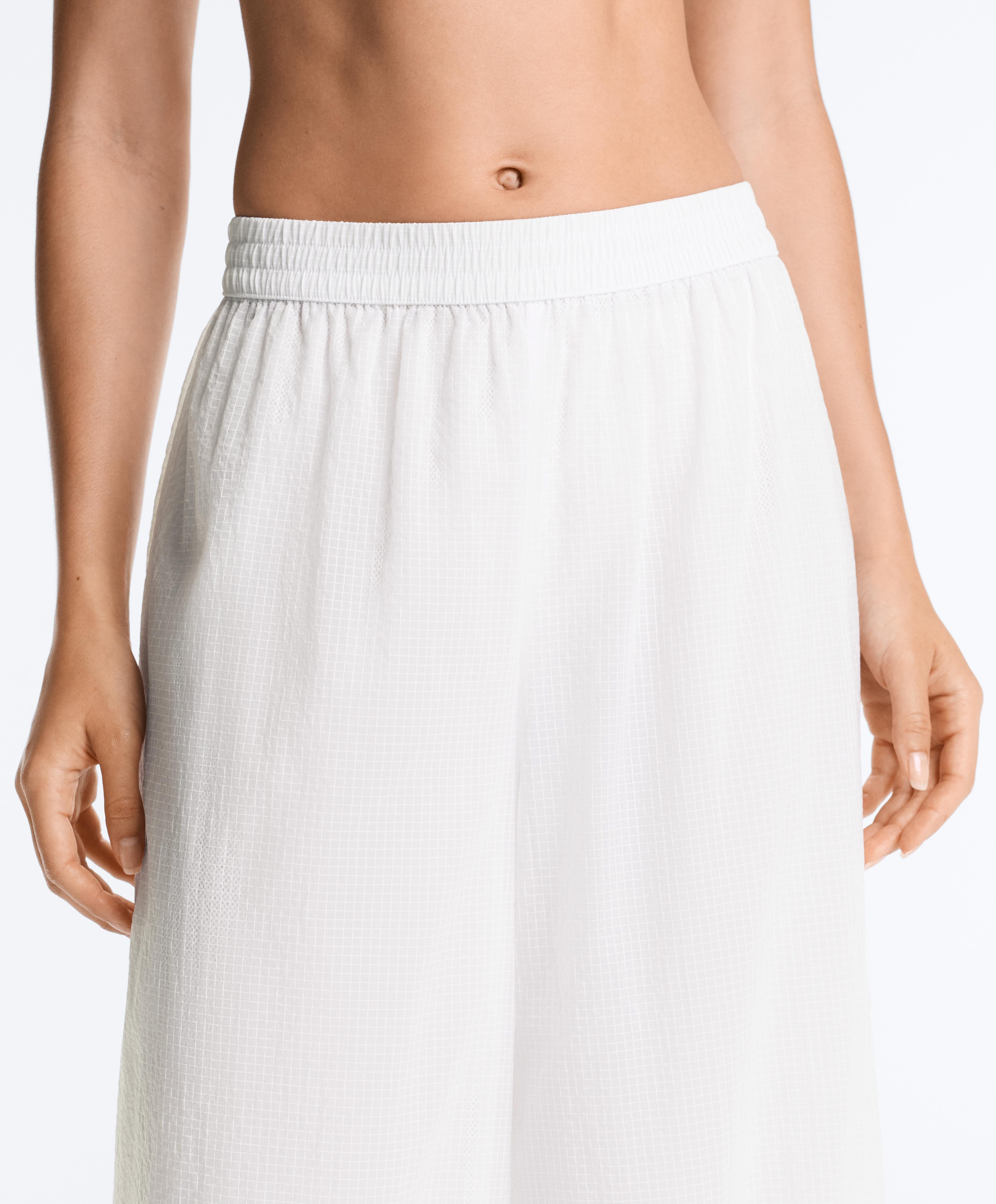 Checked technical bloomer trousers — WHITE