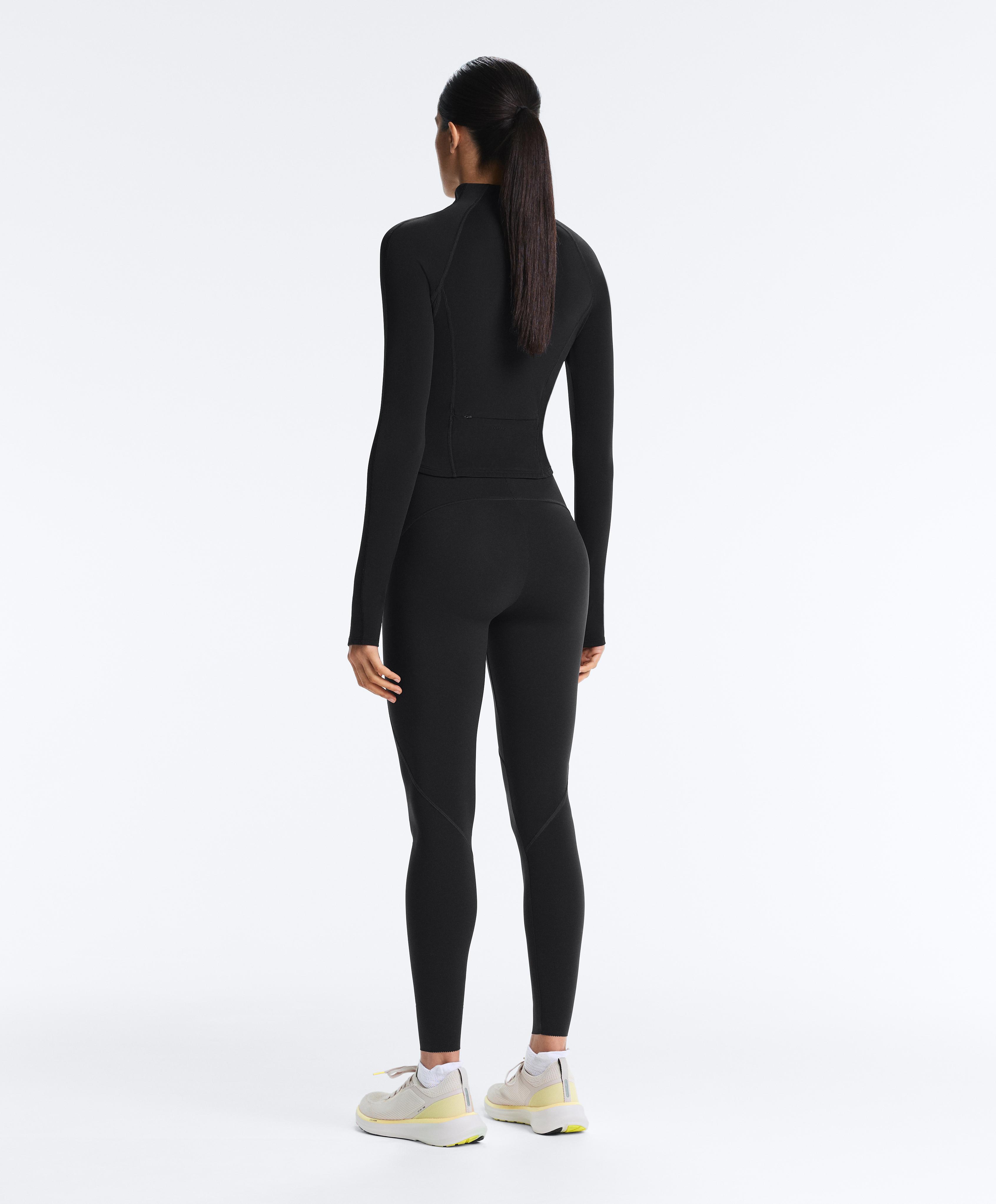 Light warm technical jacket with seams — BLACK