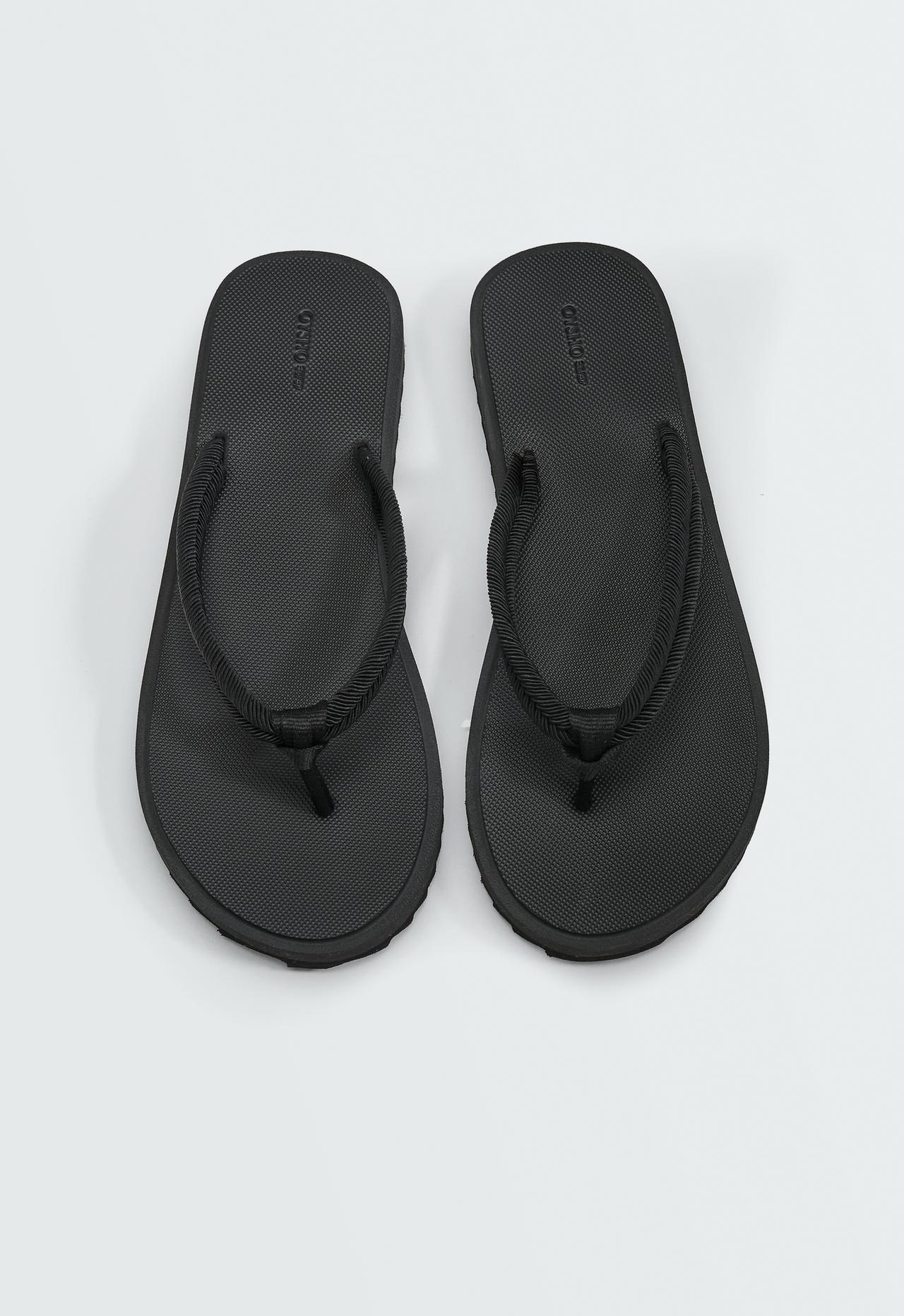Braided rope beachwear sandals — BLACK