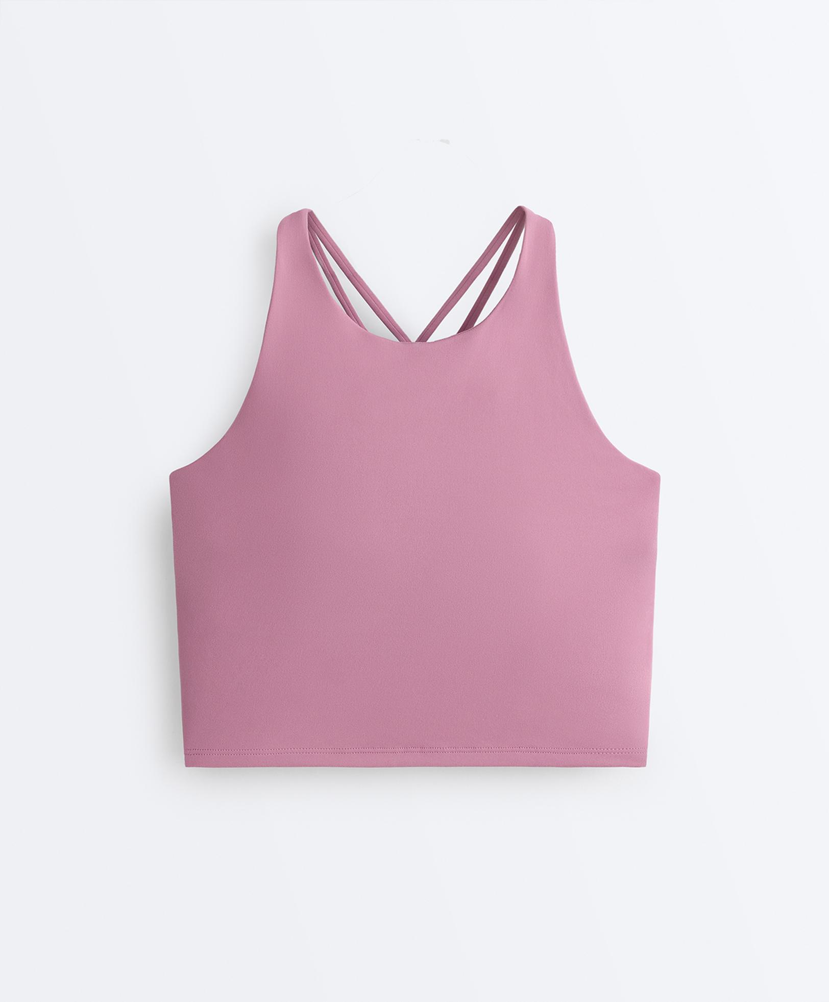 Comfortlux strappy tank top with cups — MAUVE PINK