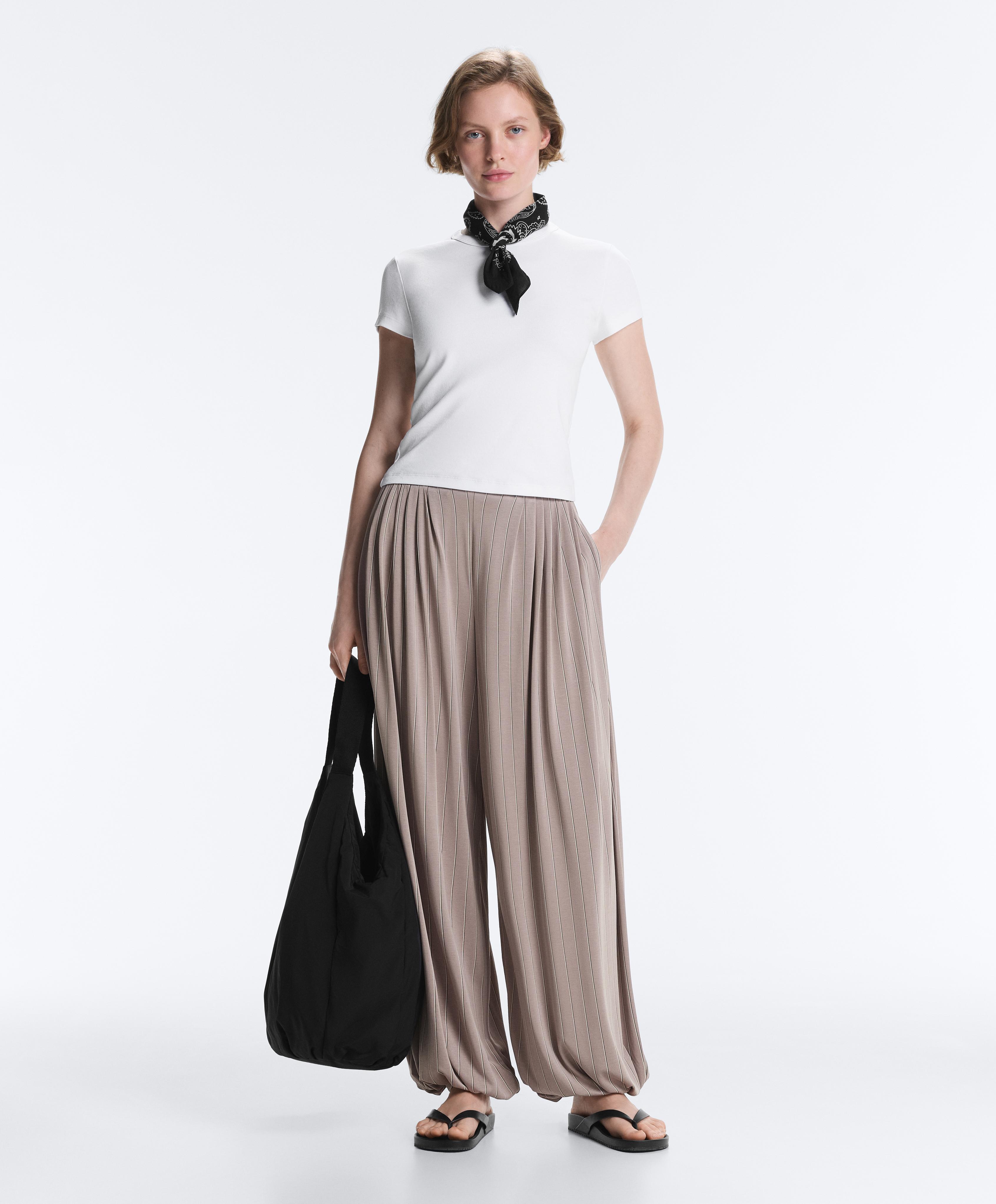 Modal-blend pinstripe joggers — MID-MINK