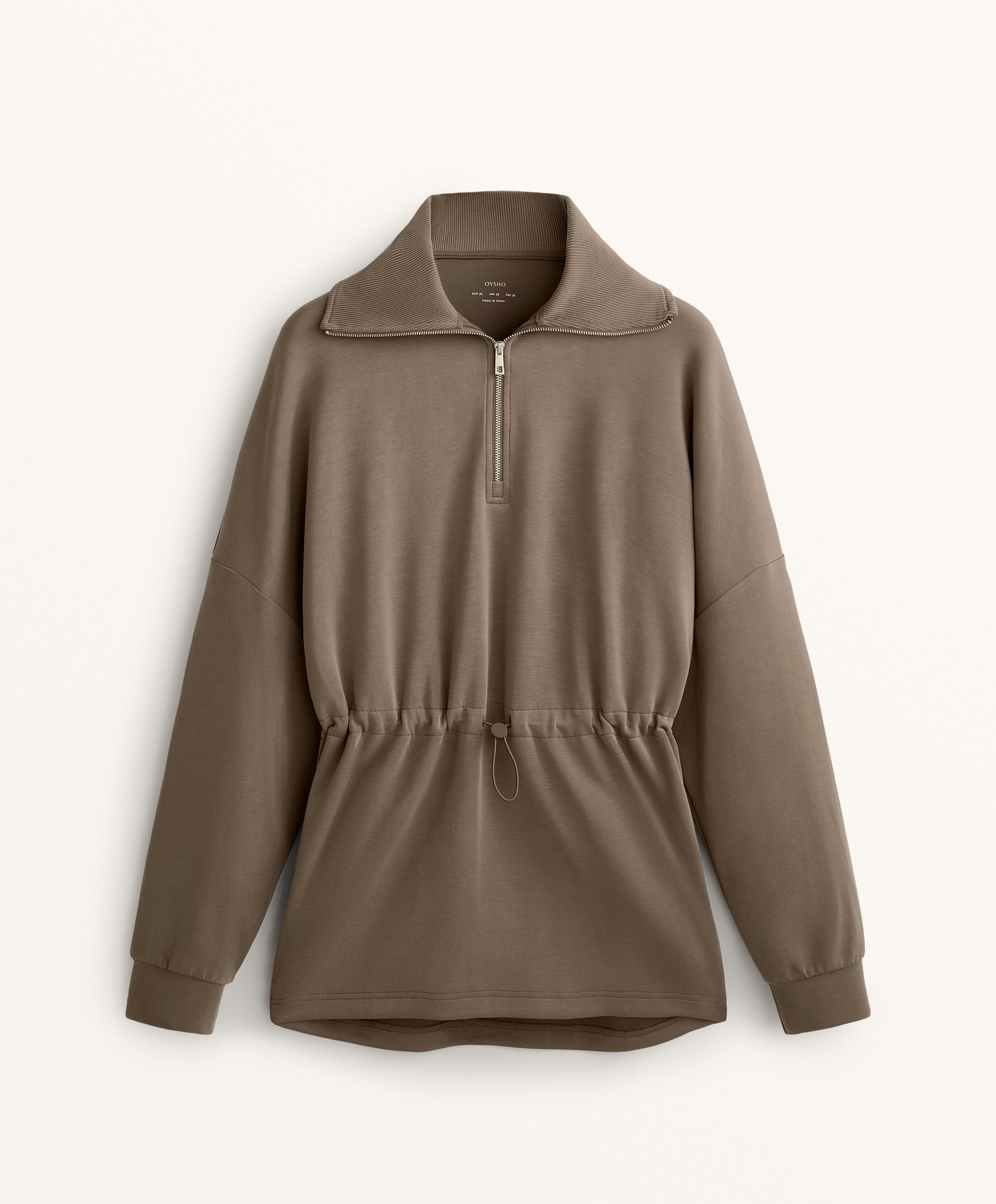 Sudadera media cremallera con modal tacto suave OYSHO Colombia