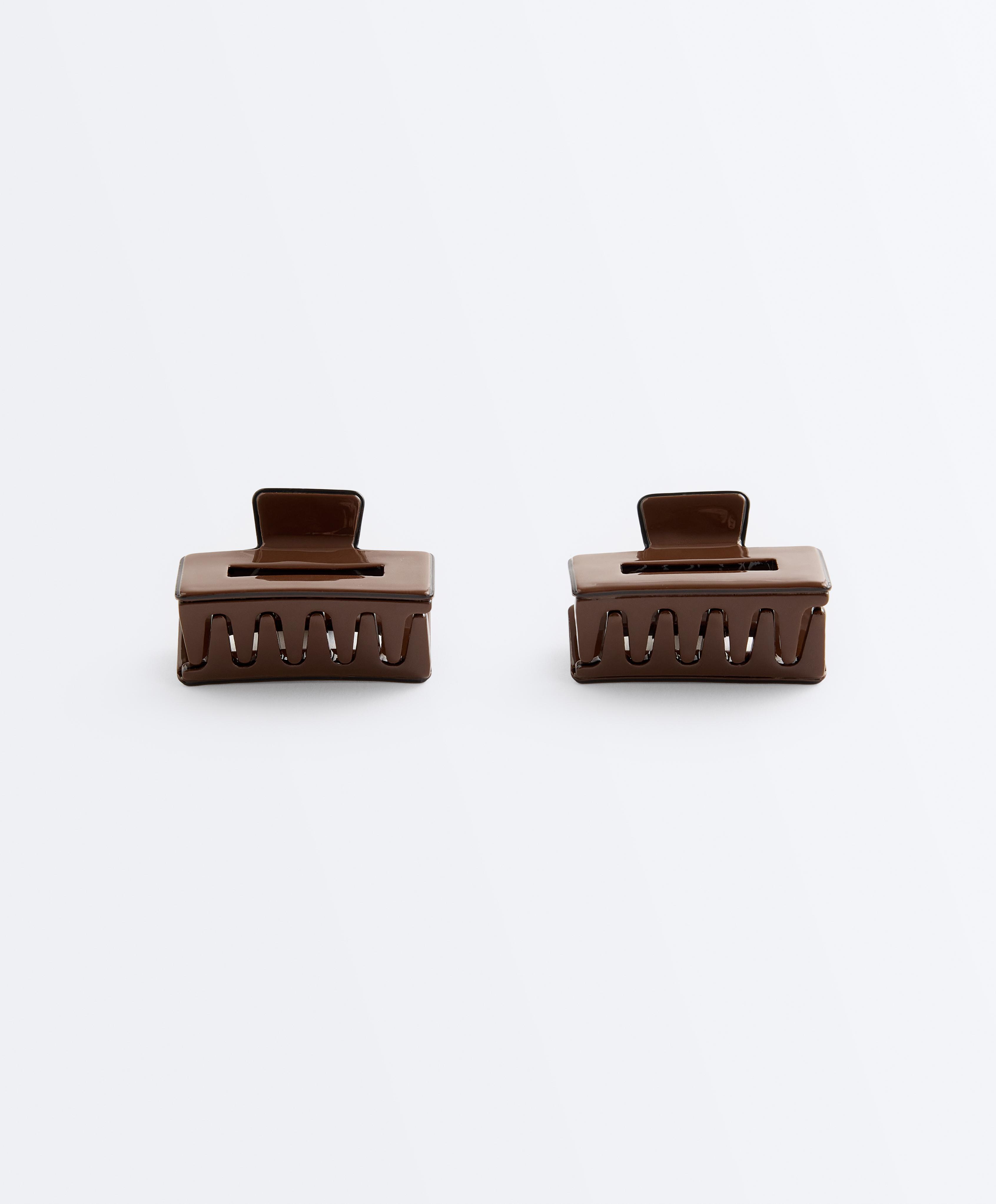 2 square piping hair claws — COPPER