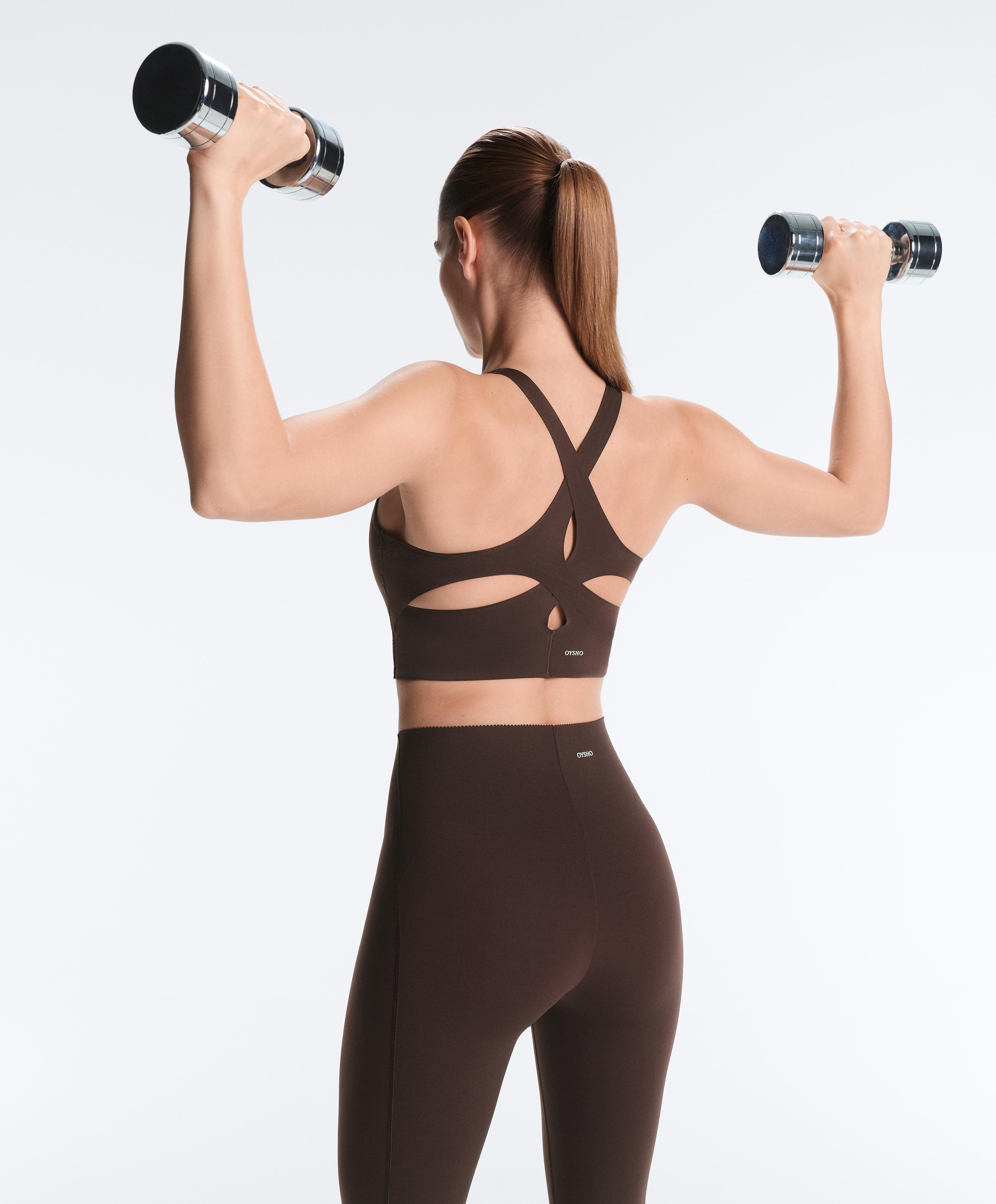 Light Touch crossover back tank top — Dark chocolate