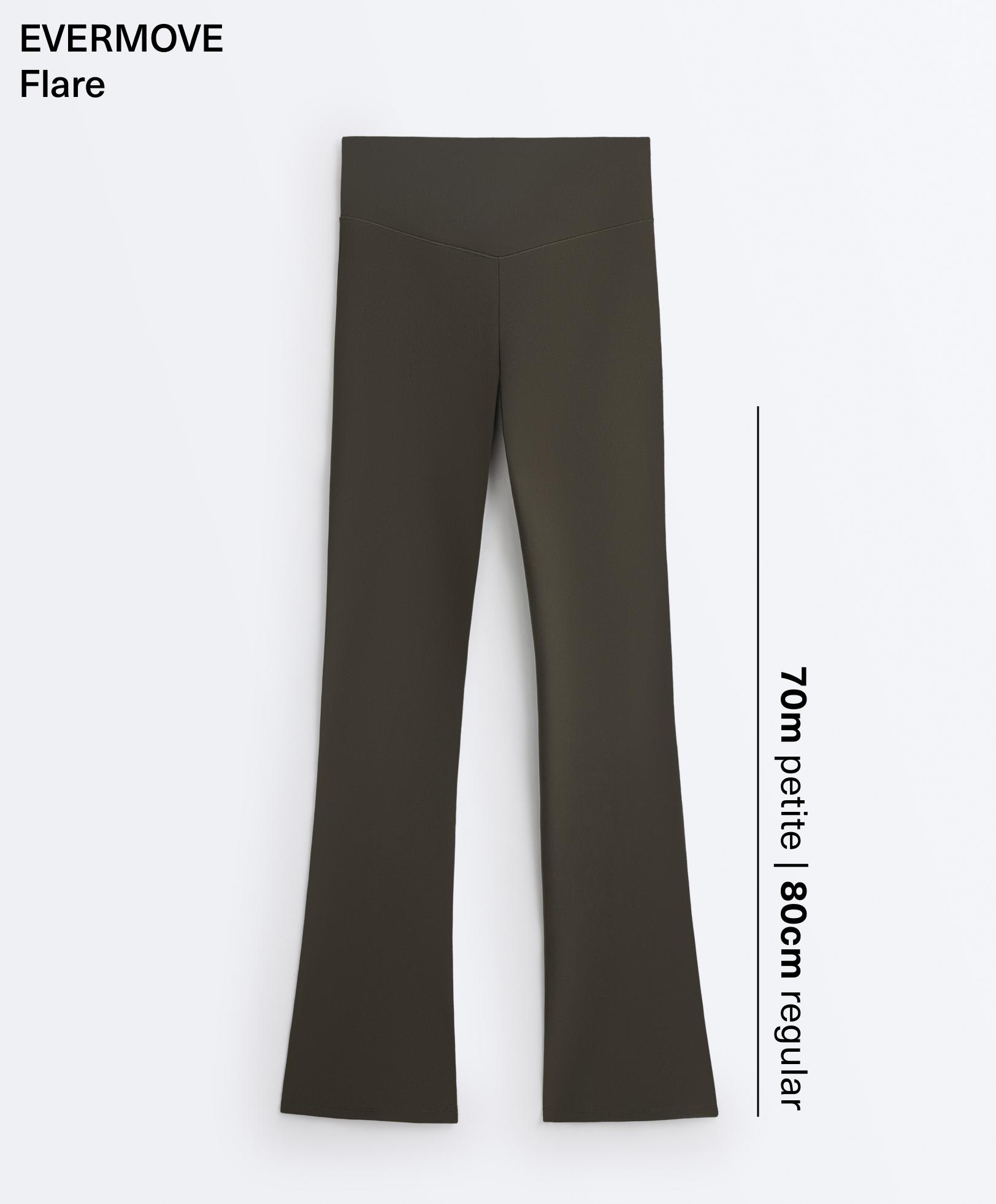 Evermove high rise flare trousers — BROWN