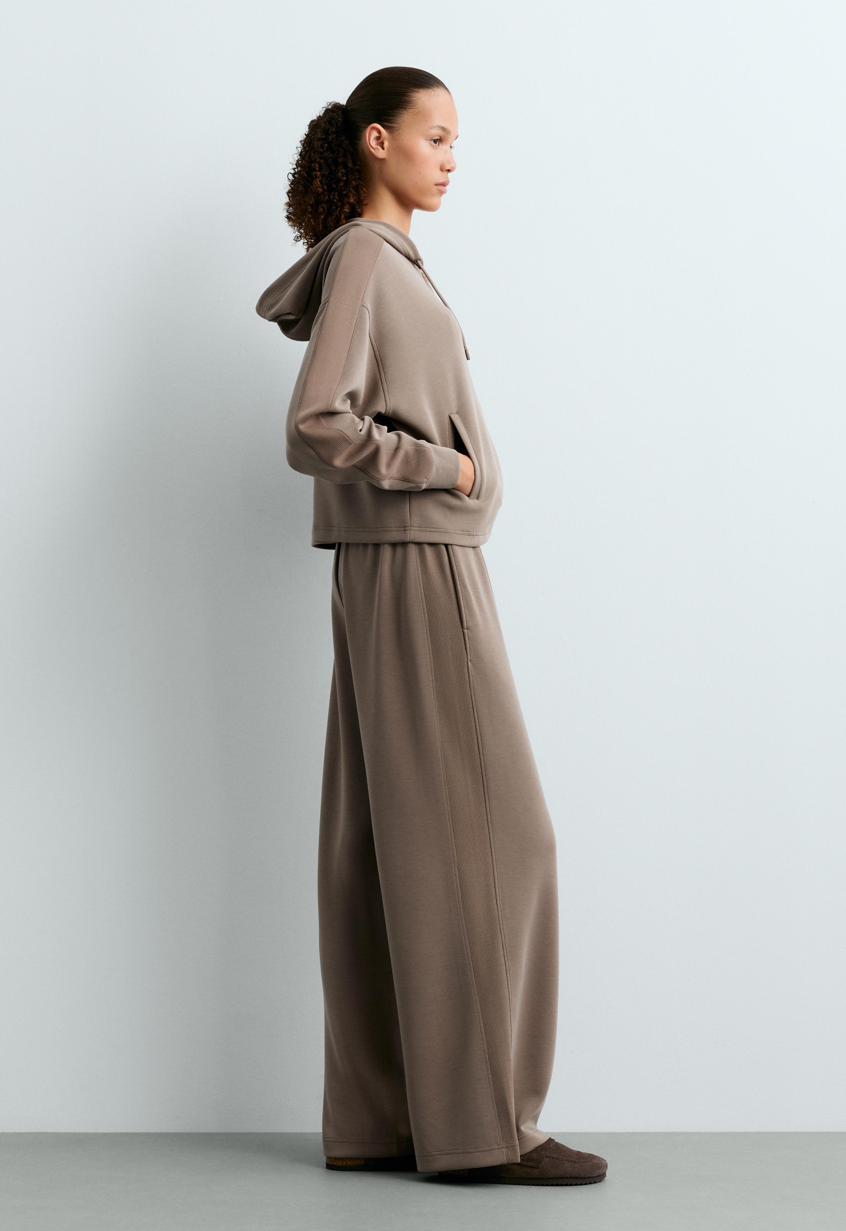 Short hooded jacket with modal — MINK