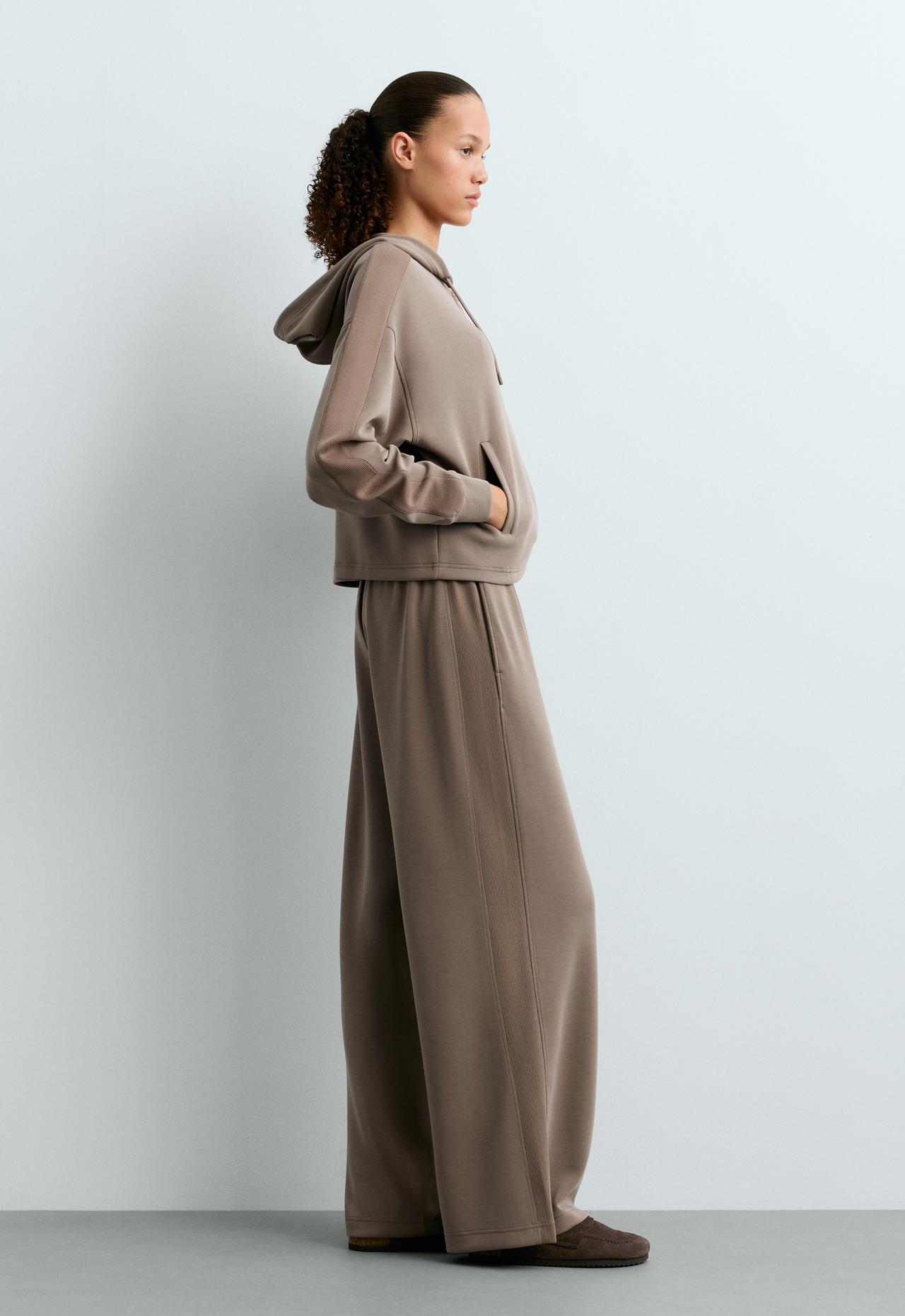 Short hooded jacket with modal — MINK