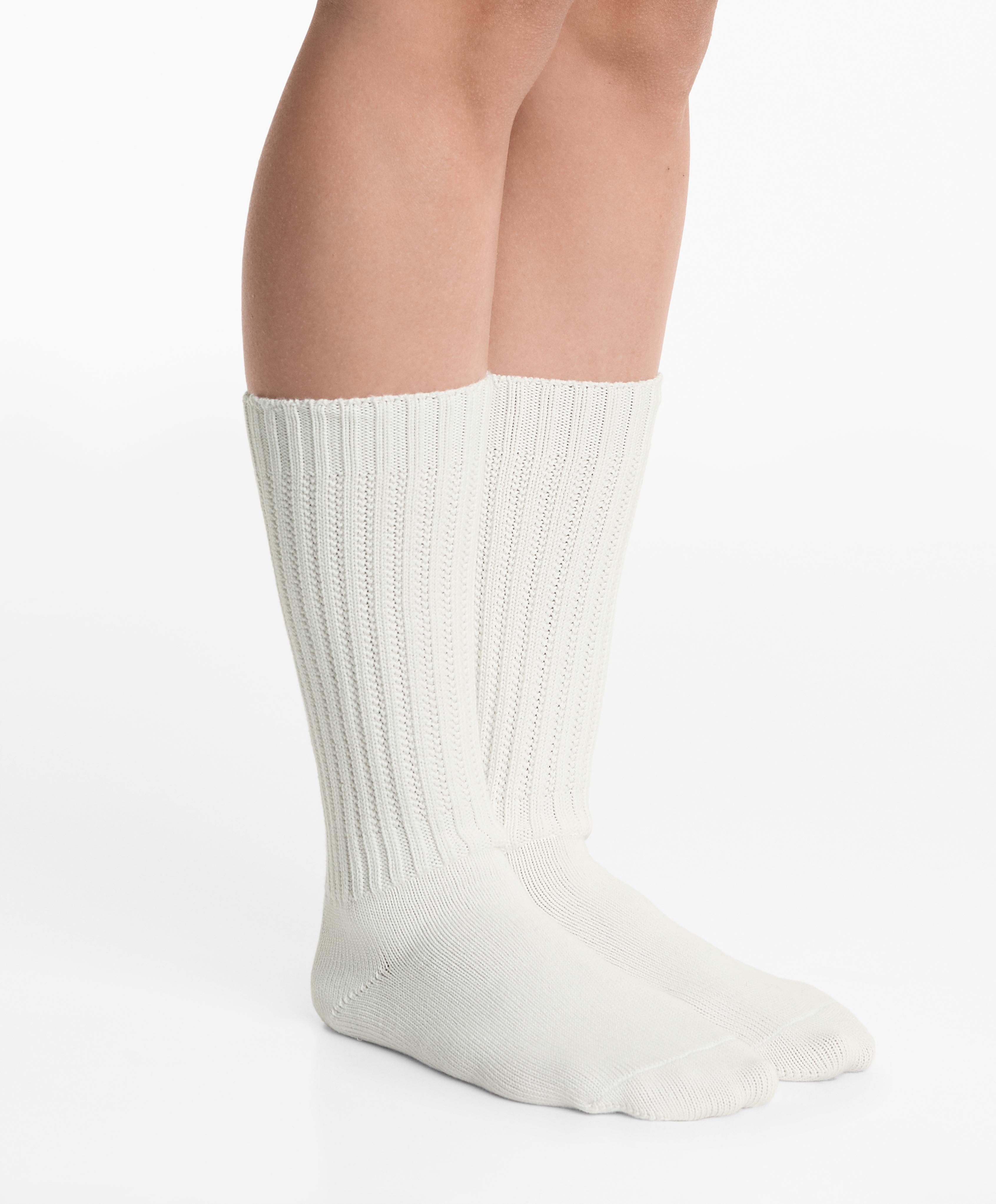 Textured cotton blend slouchy socks