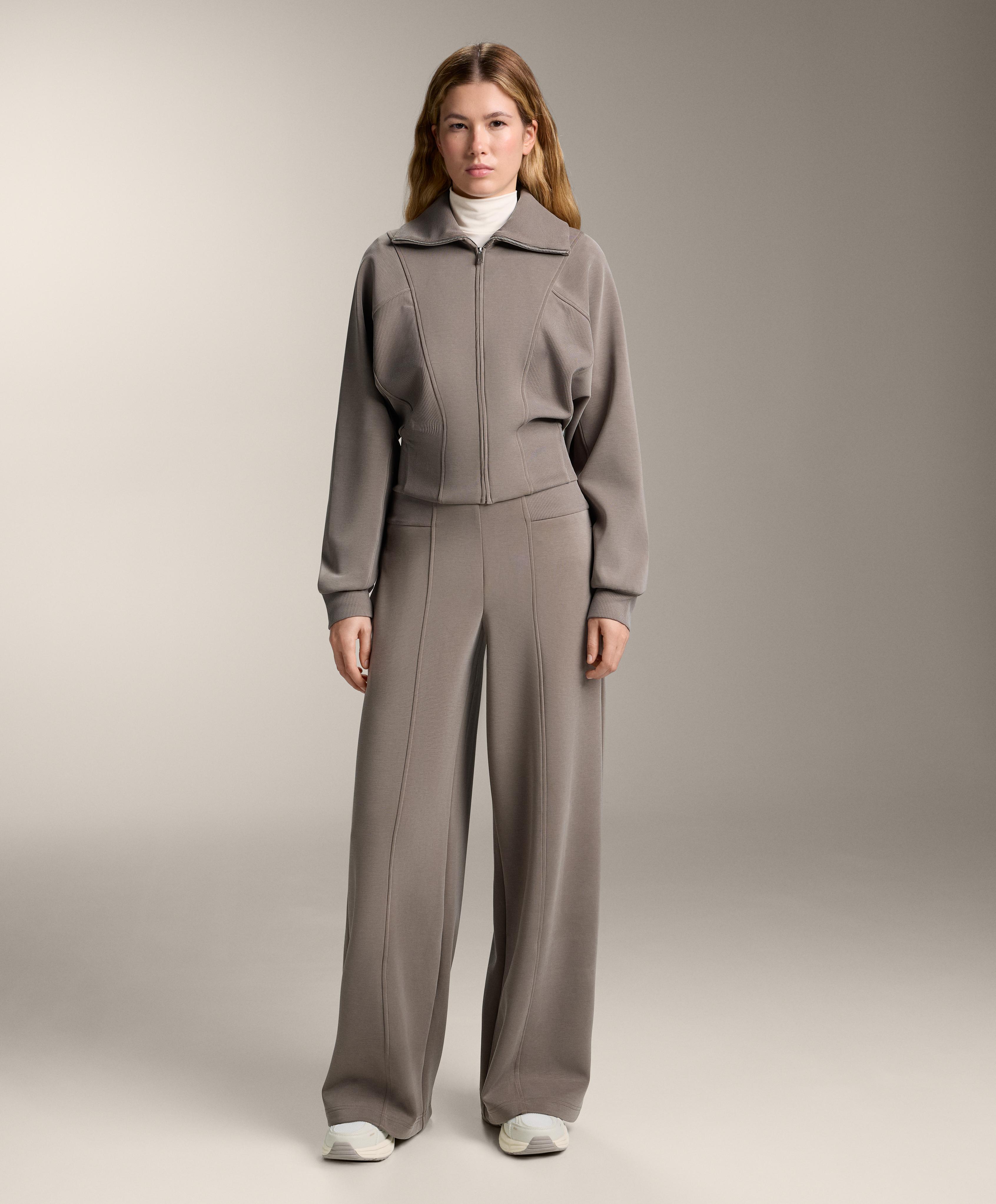 High-neck jacket with rib details and modal High-neck jacket with rib details and modal