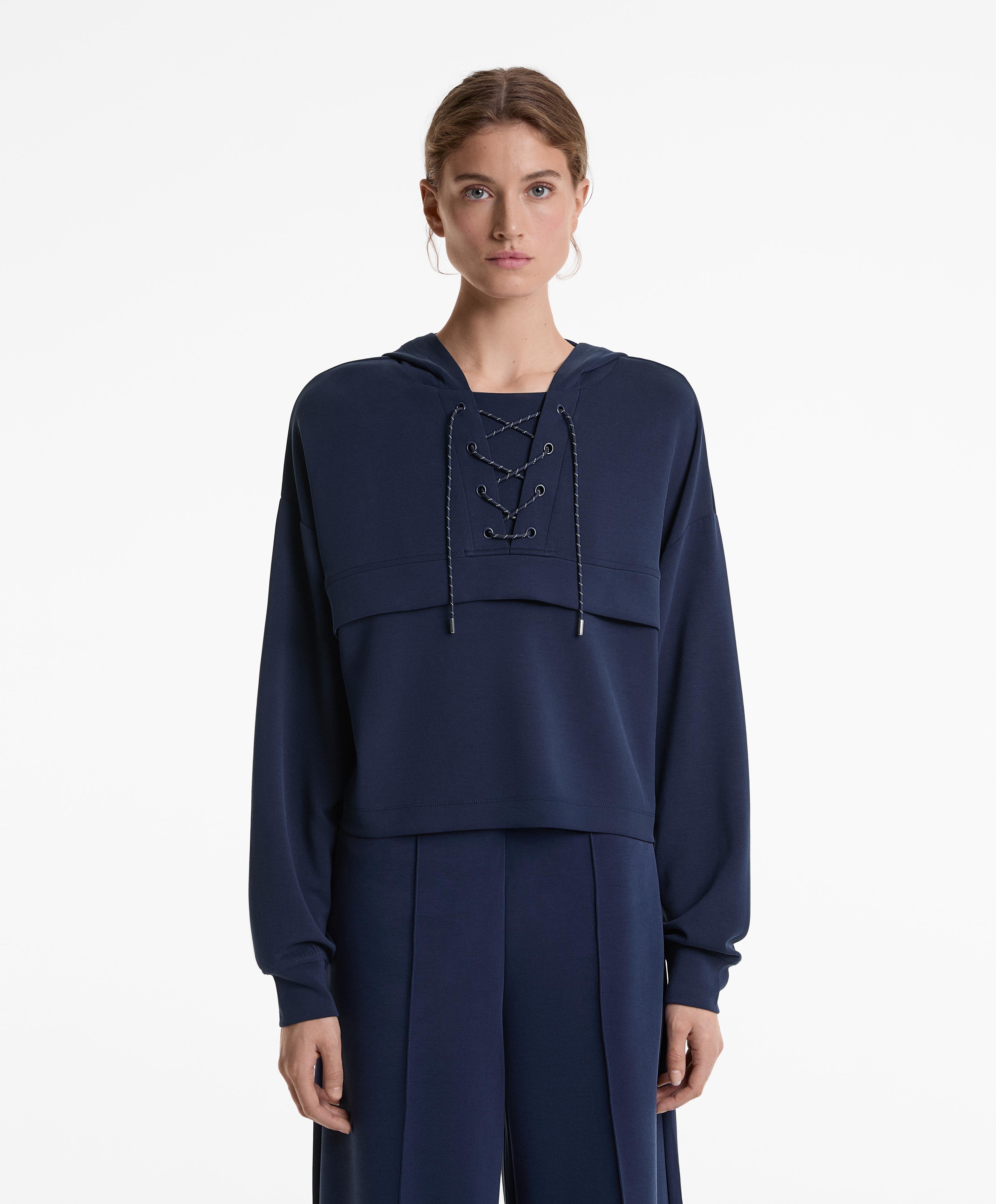 Soft Touch criss-cross drawstring sweatshirt with modal