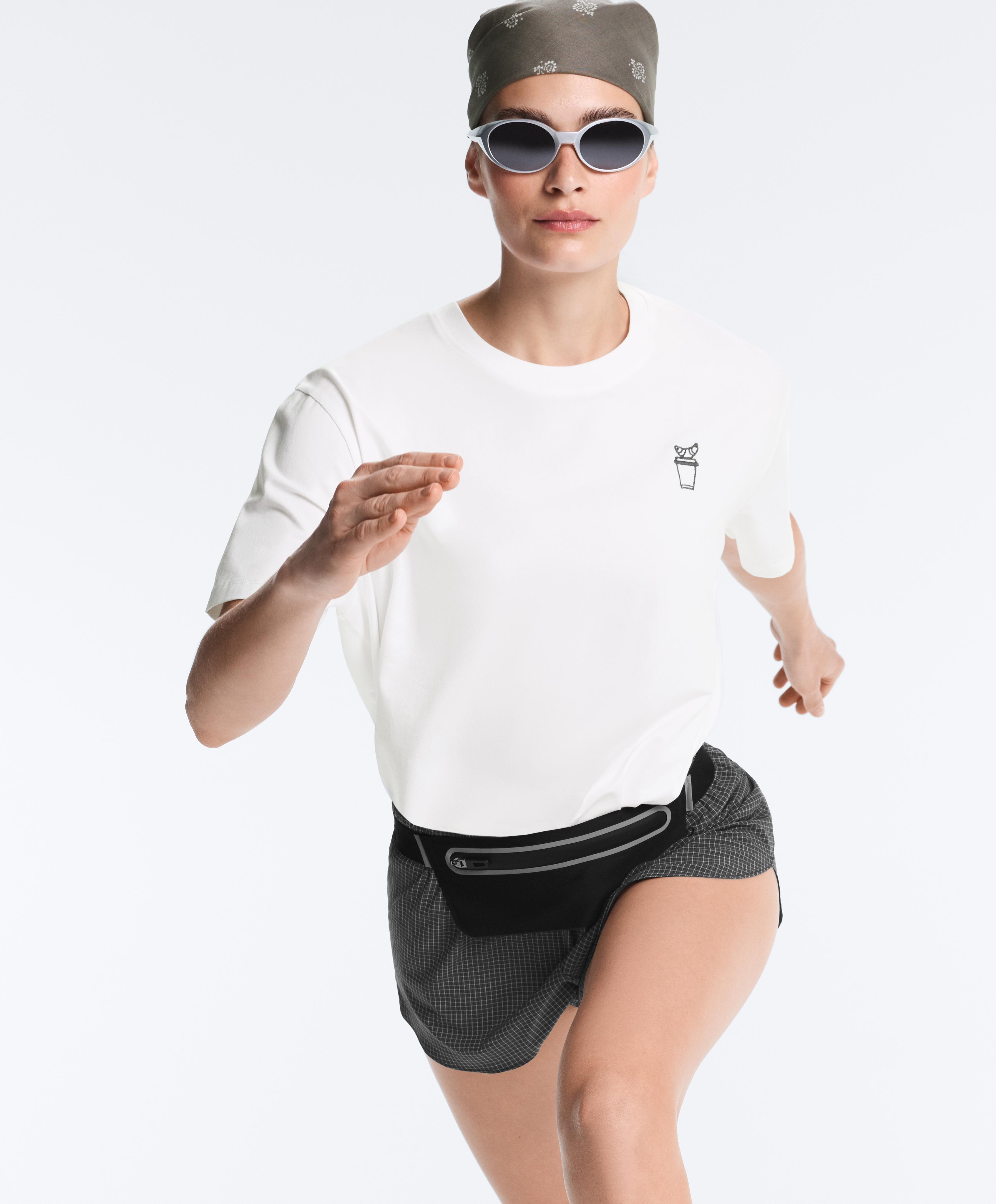 Boxy cotton blend slogan T-shirt — WHITE 