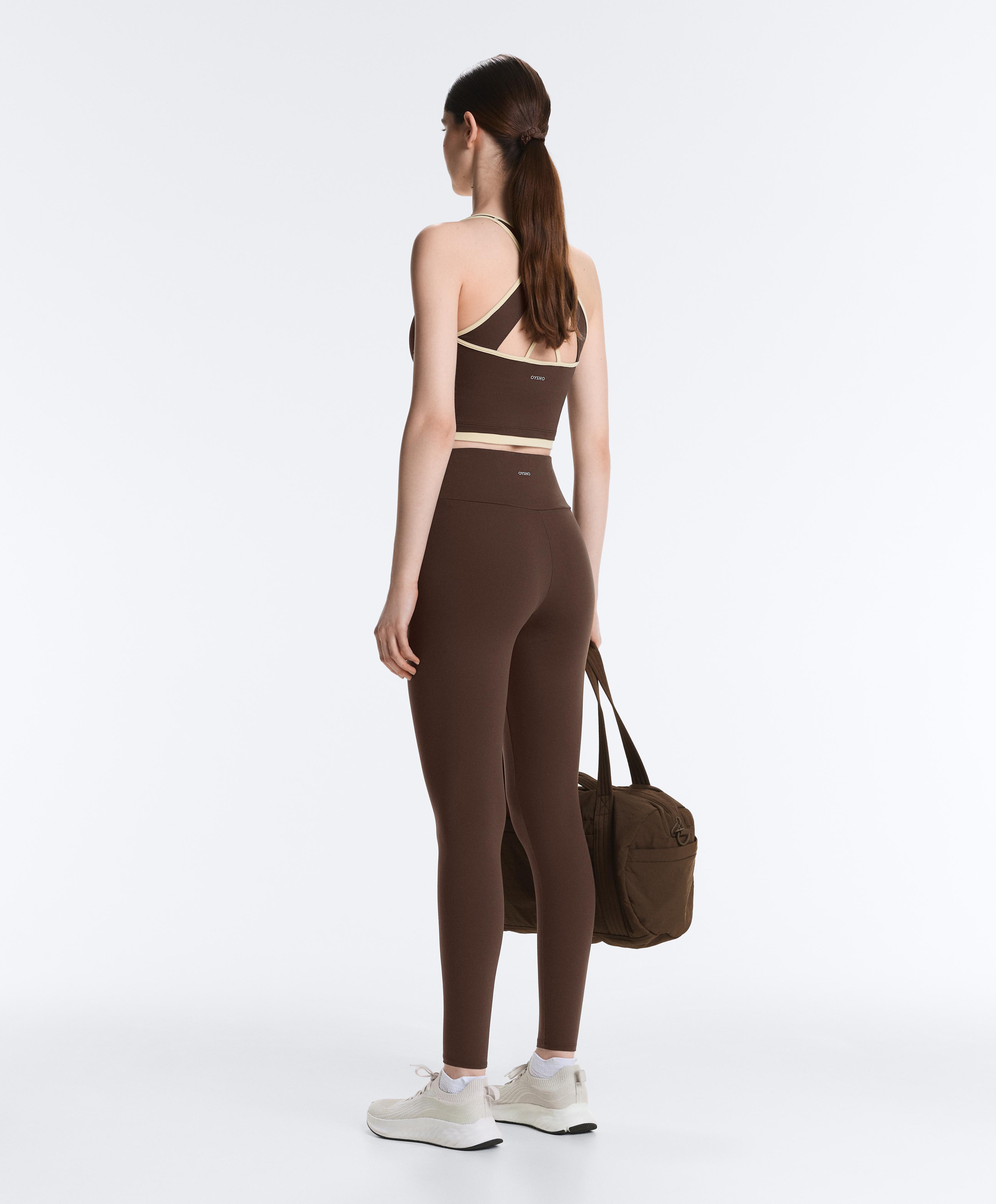 Comfortlux contrast crossover back Tank top — BROWN