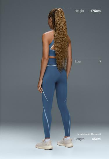 High-rise compressive core-control ankle-length leggings — MID GREY-BLUE 5
