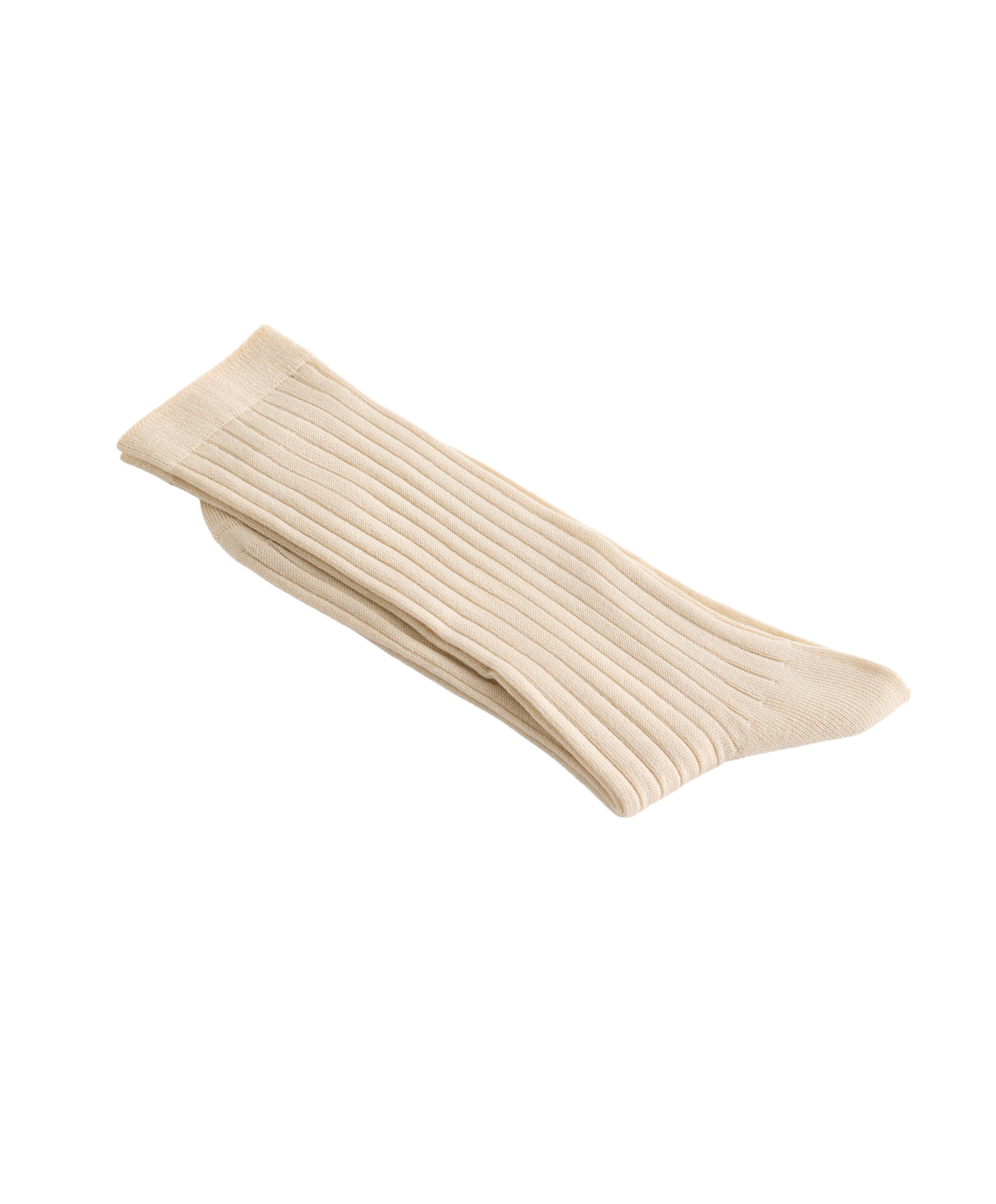 Classic Rib silk blend sock — PALE YELLOW