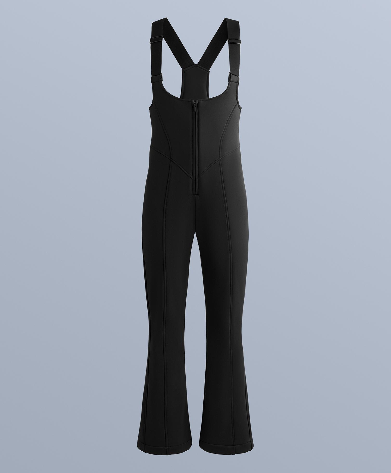 Water-resistant SKI flare dungarees — BLACK