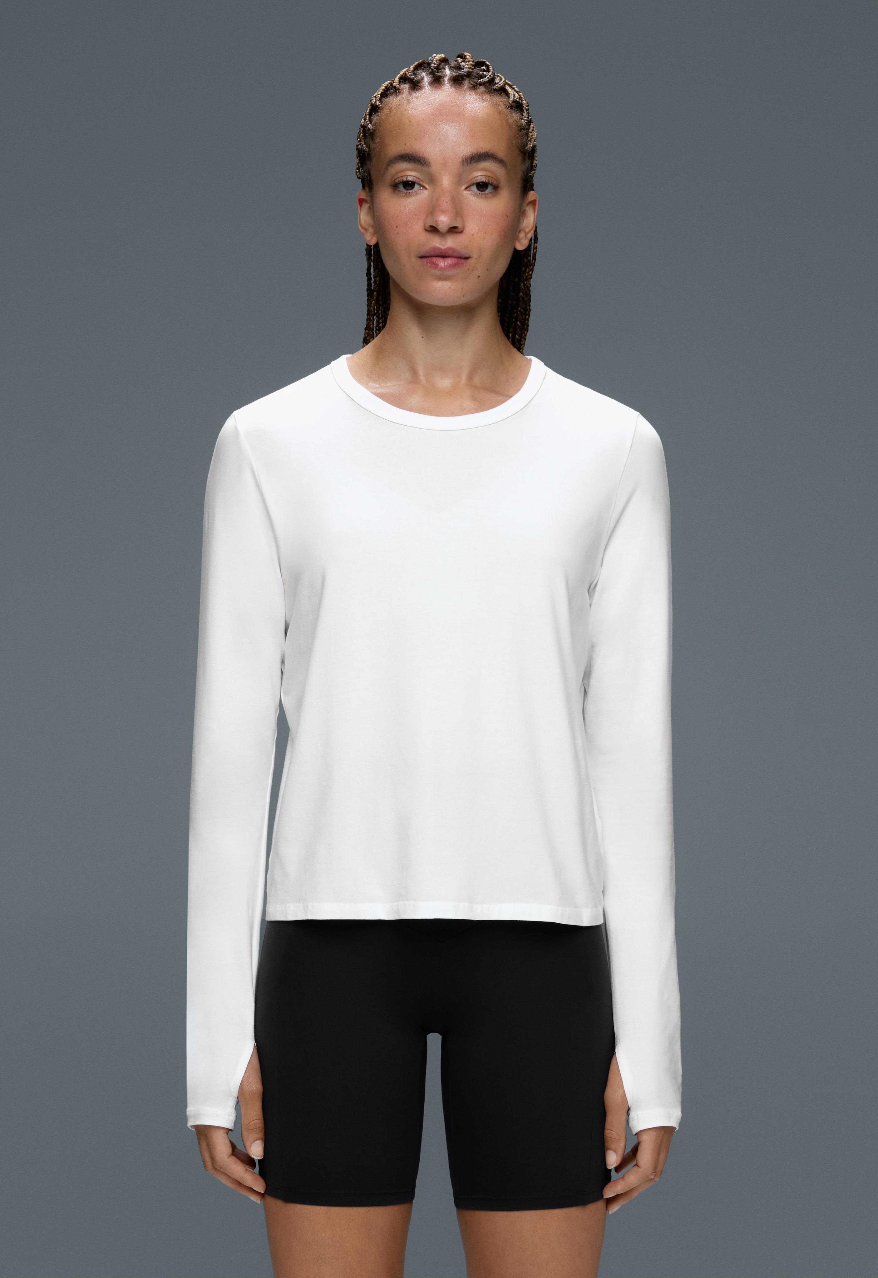 Cotton blend long-sleeved T-shirt