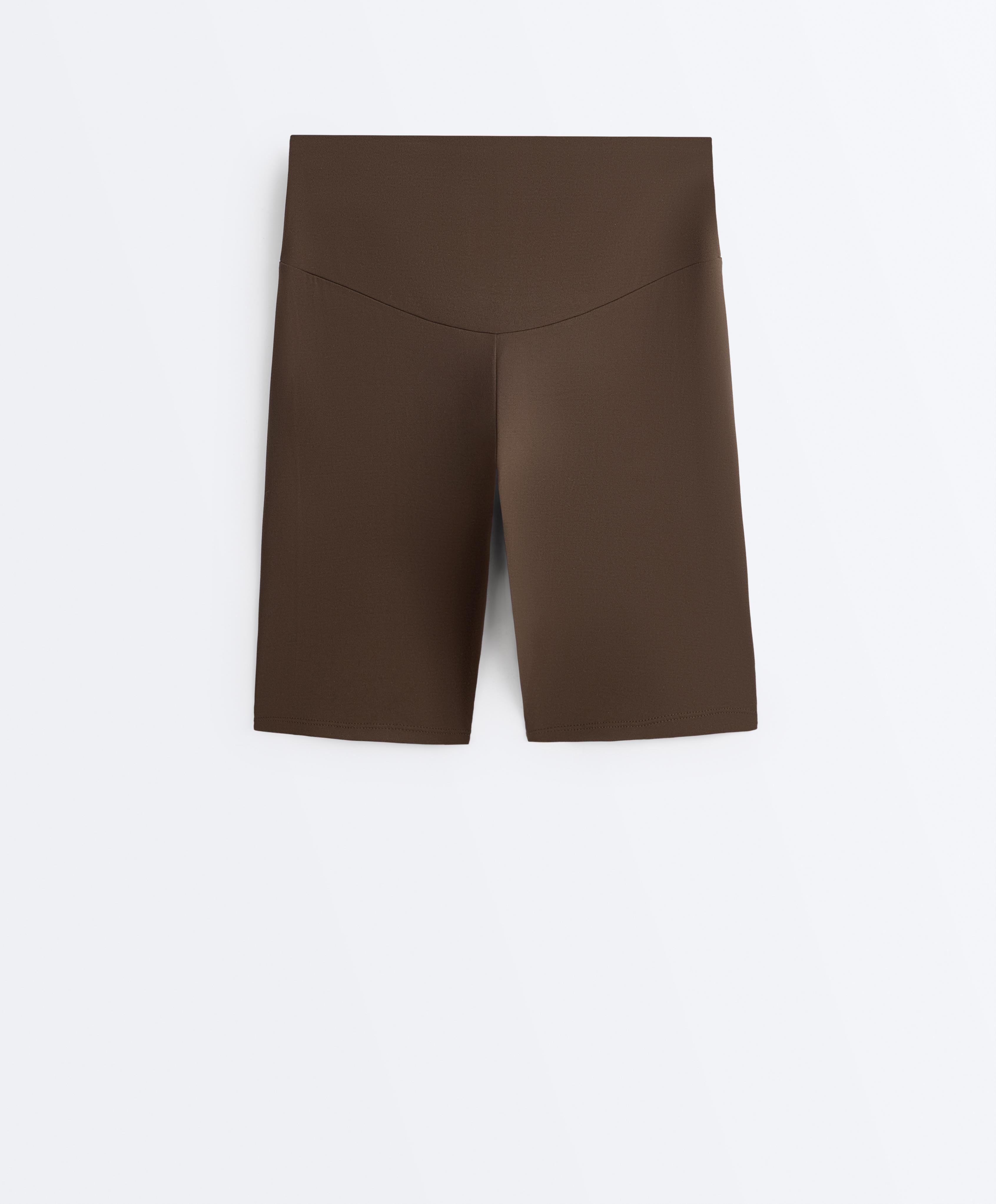 Comfortlux high-rise 20cm biker leggings — DARK BROWN