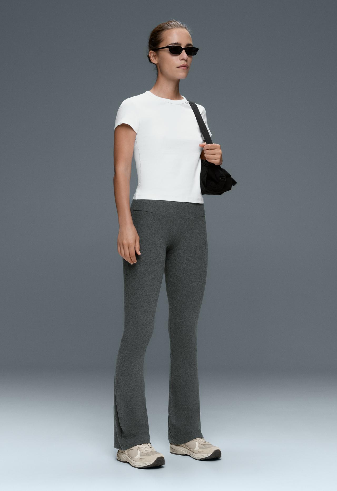 High-rise Comfortlux flare trousers — DARK GREY MELANGE