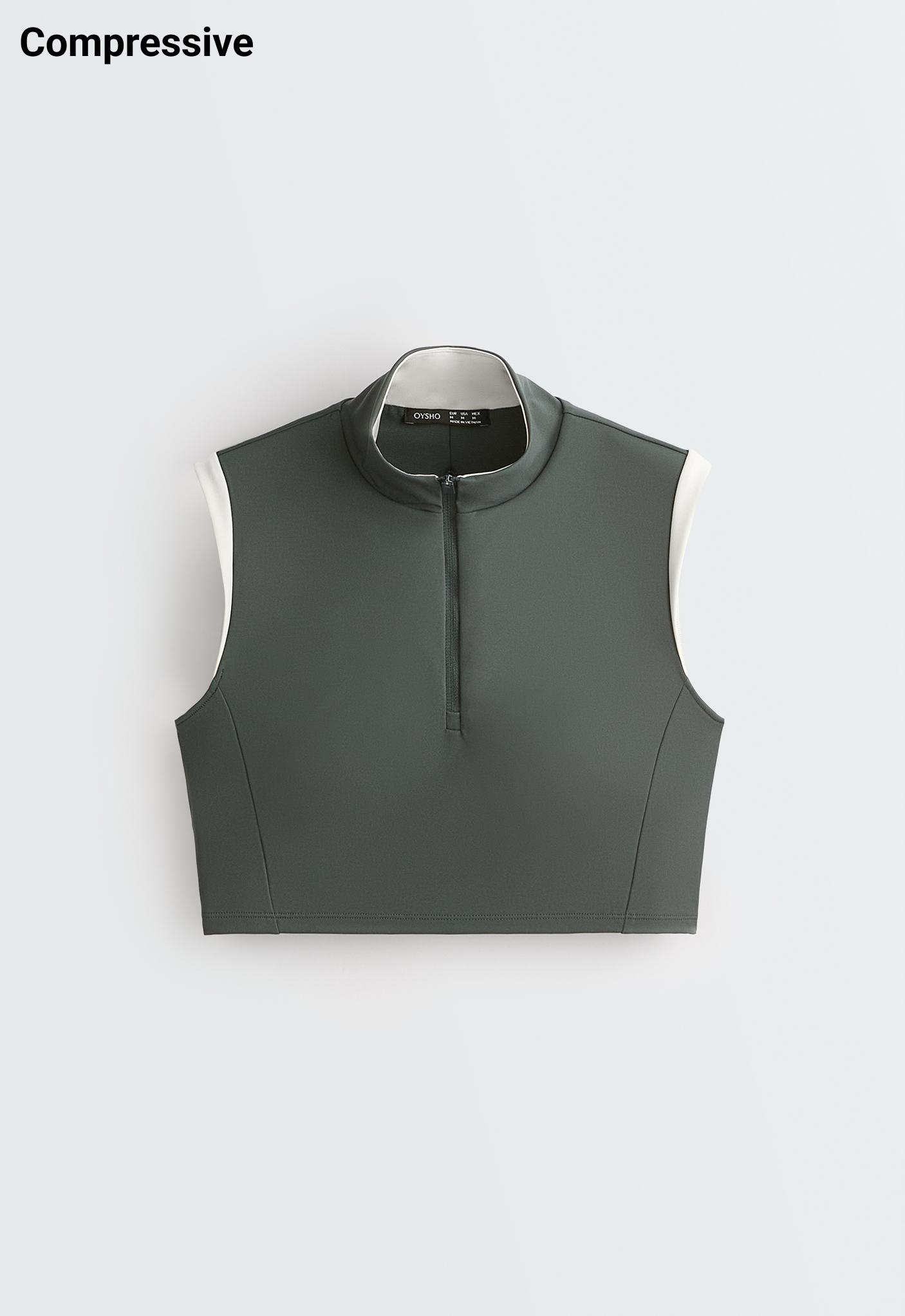 Compressive Tank top half-zip block Top