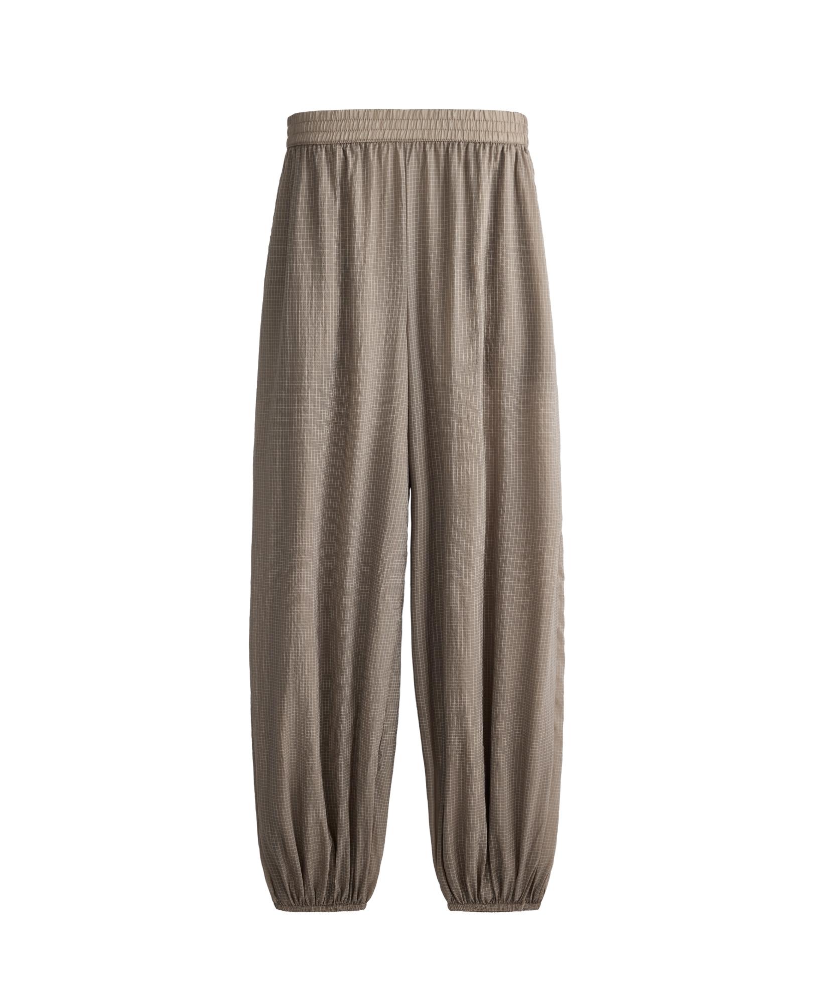 Checked technical bloomer trousers — MINK GREY