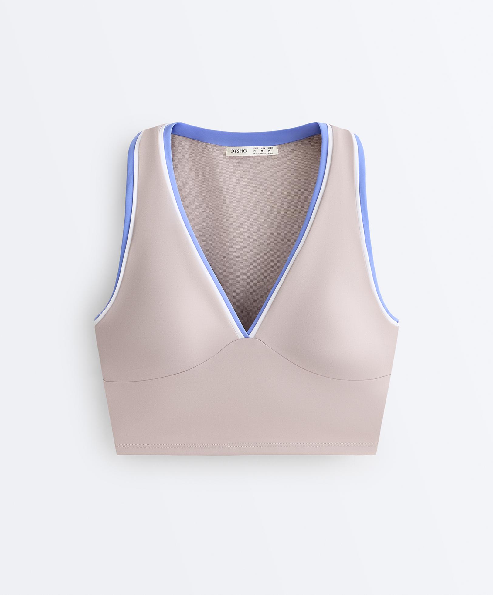 Contrast Compressive Tank Top — PINK-MINK