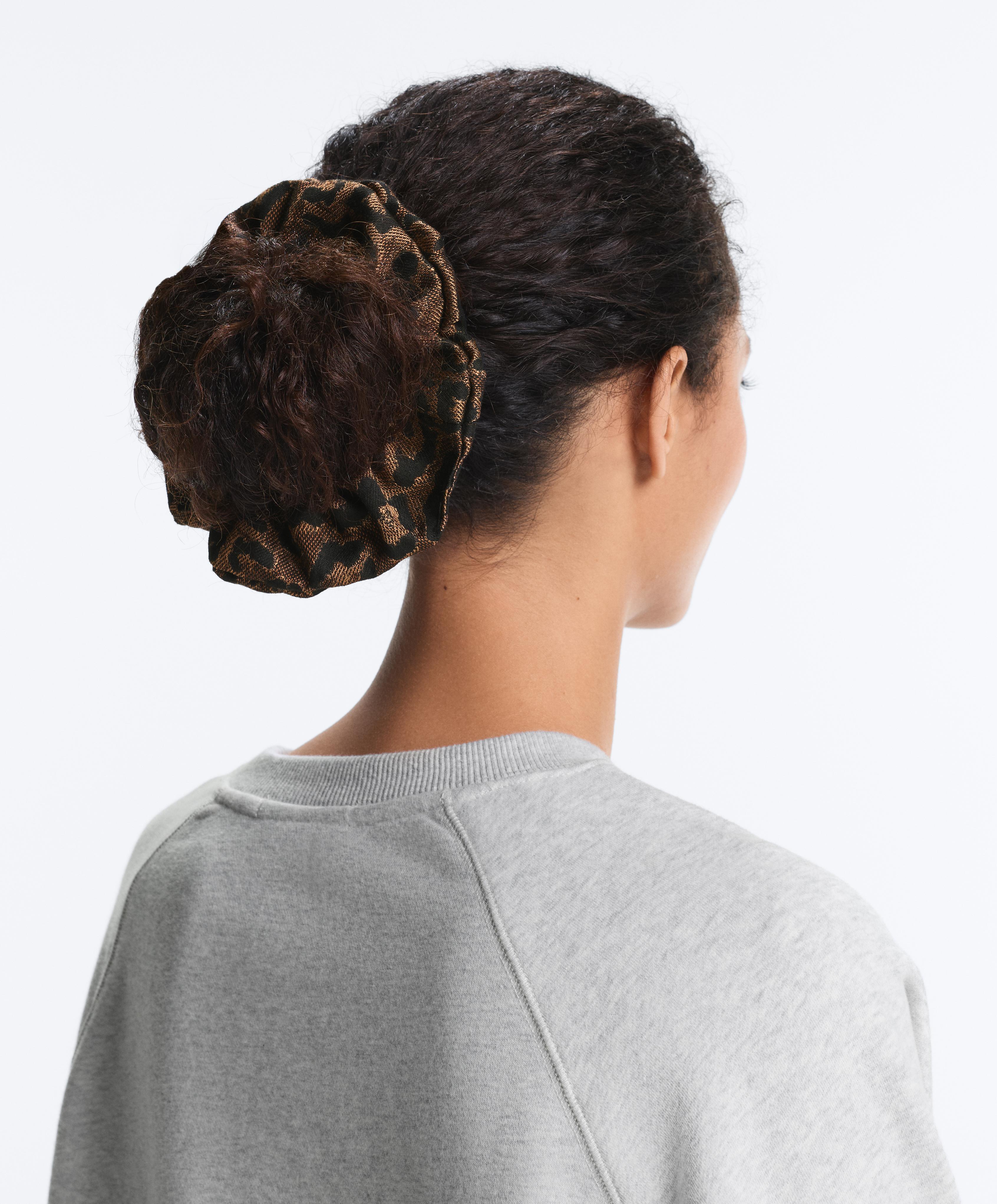 Elástico de cabelo grande jacquard leopardo