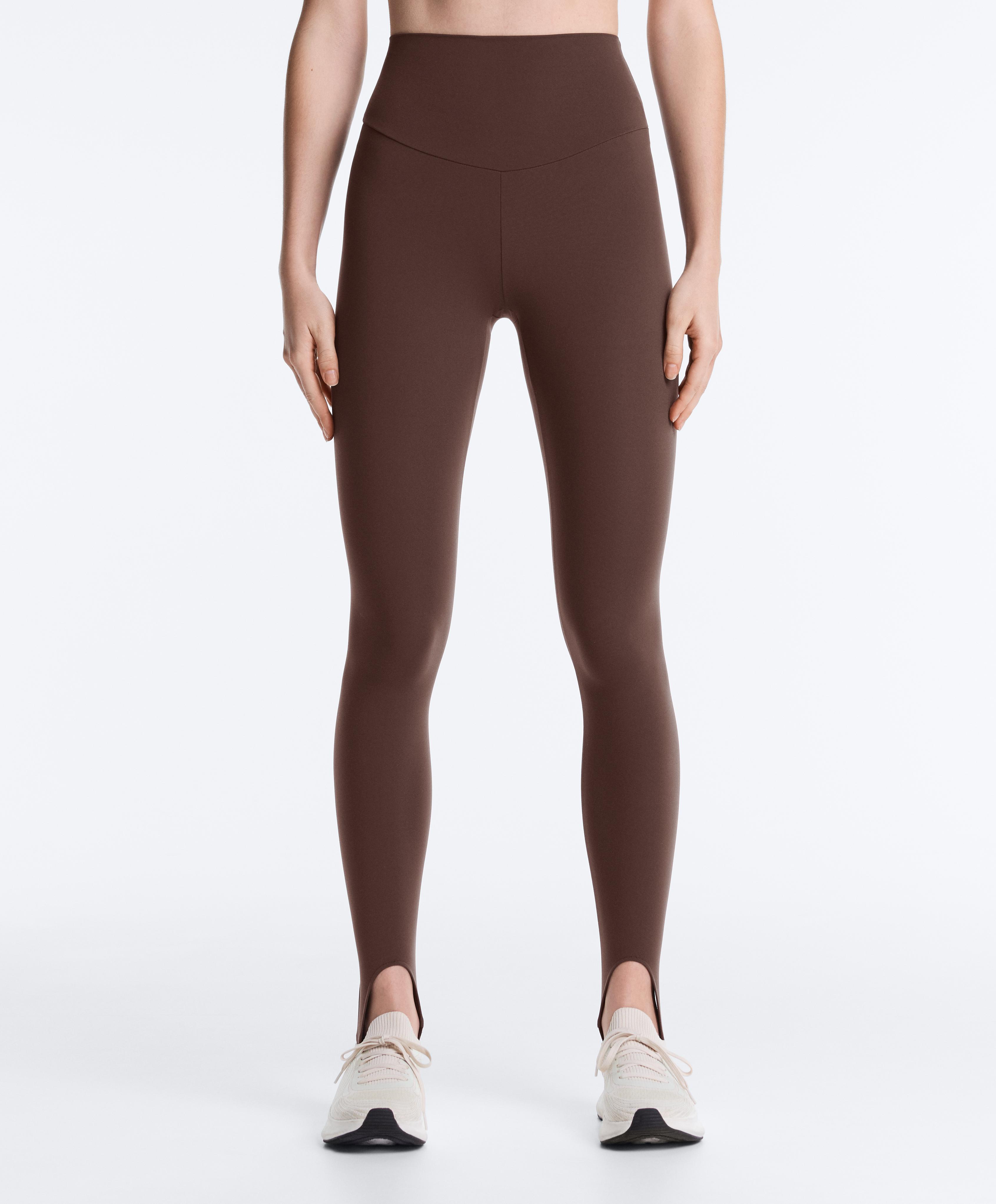 Comfortlux super-high-rise ankle-length leggings — BROWN