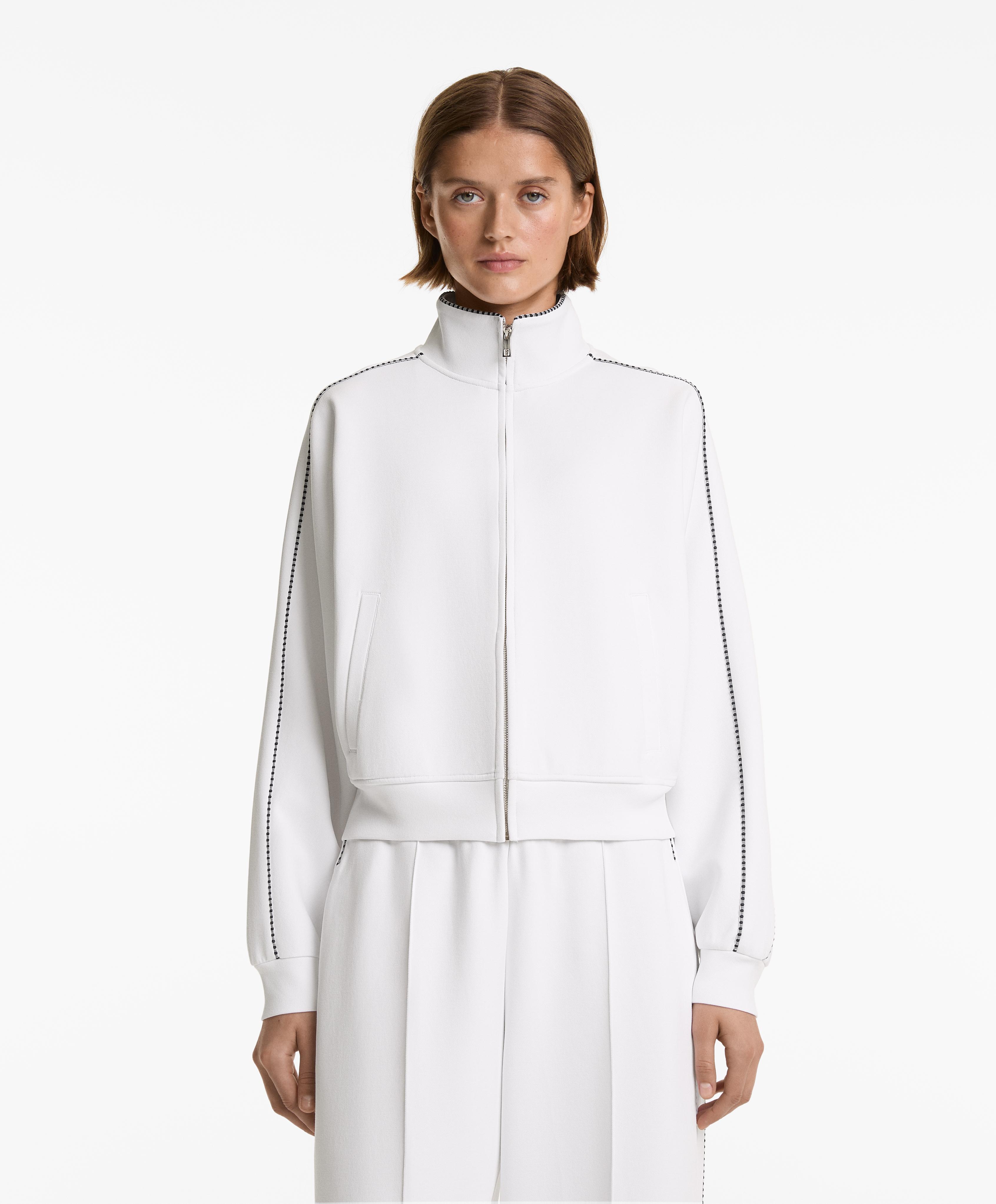 جاكيت بثنيات أنبوبية بيكيه متوسط الثقل بالقطن - تخفيضات جاكيت بثنيات أنبوبية بيكيه متوسط الثقل بالقطن - تخفيضات