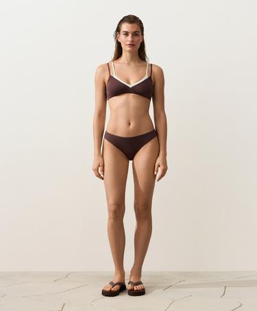 Double-effect bikini top — CHOCOLATE 2