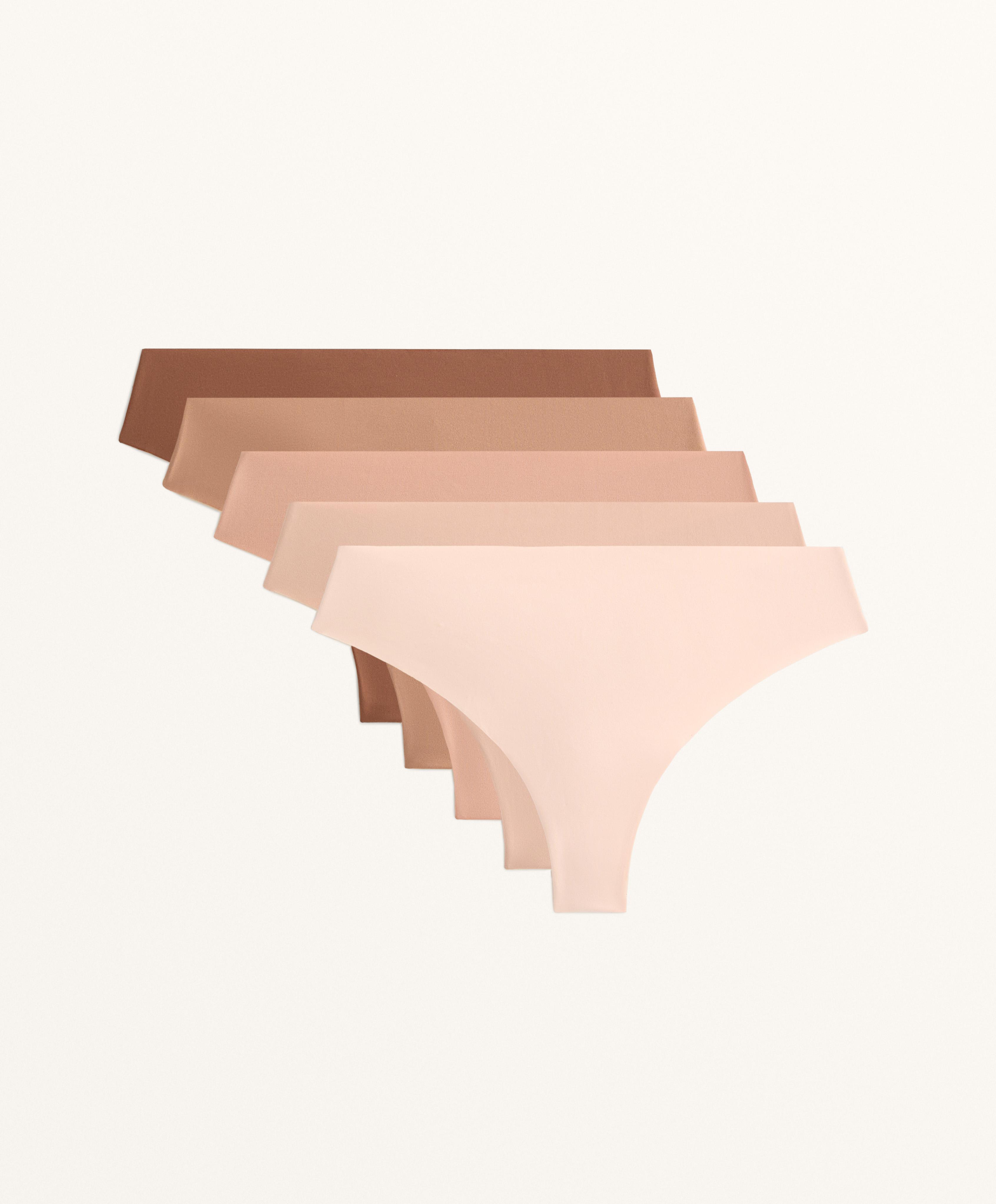 5 invisible polyamide blend thongs PANTONE™
