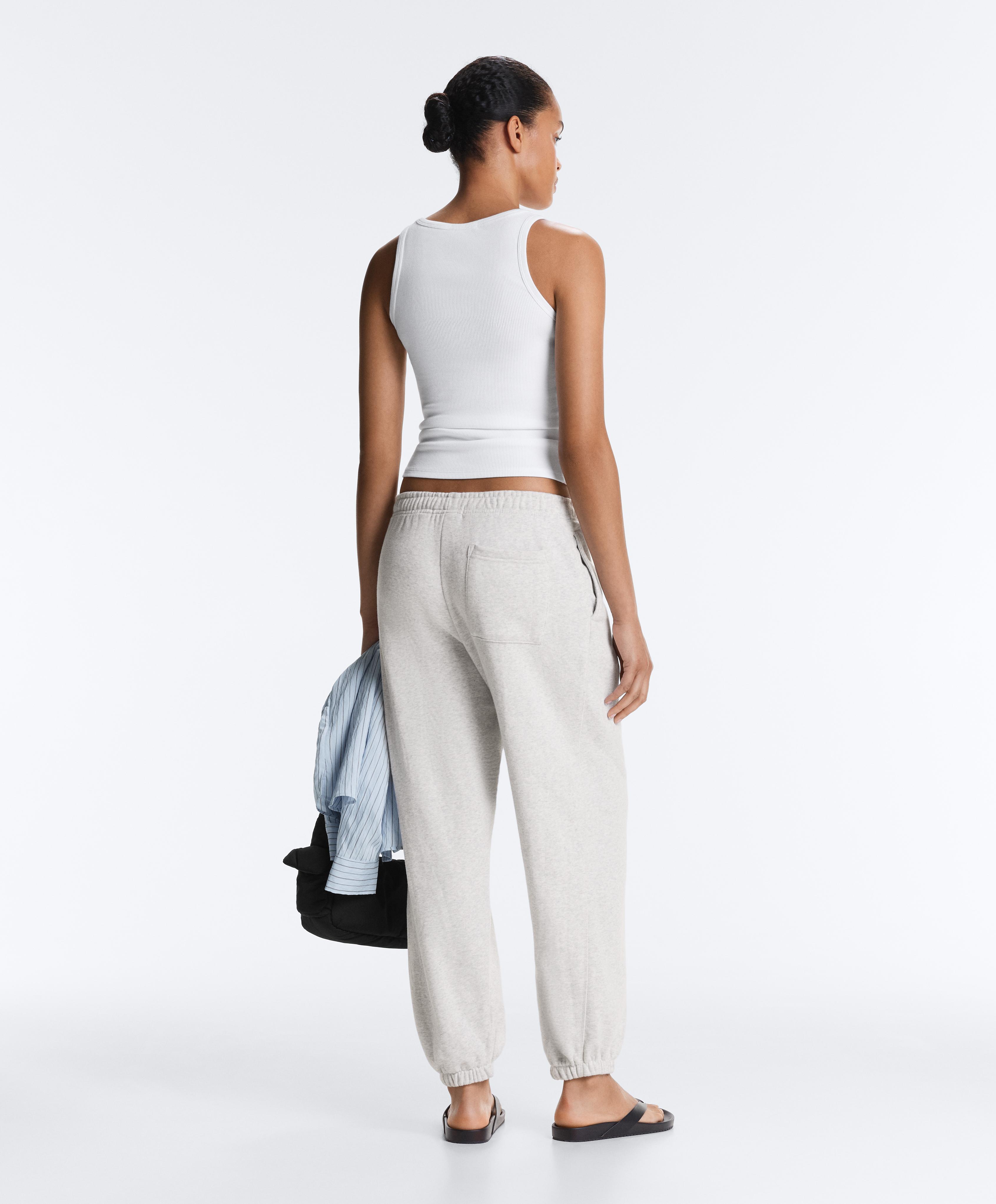 Slim-fit rib vest top with cotton and modal — WHITE