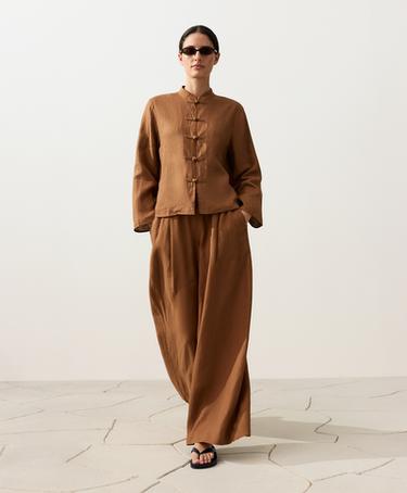 100% linen wide-leg trousers — TOFFEE 5