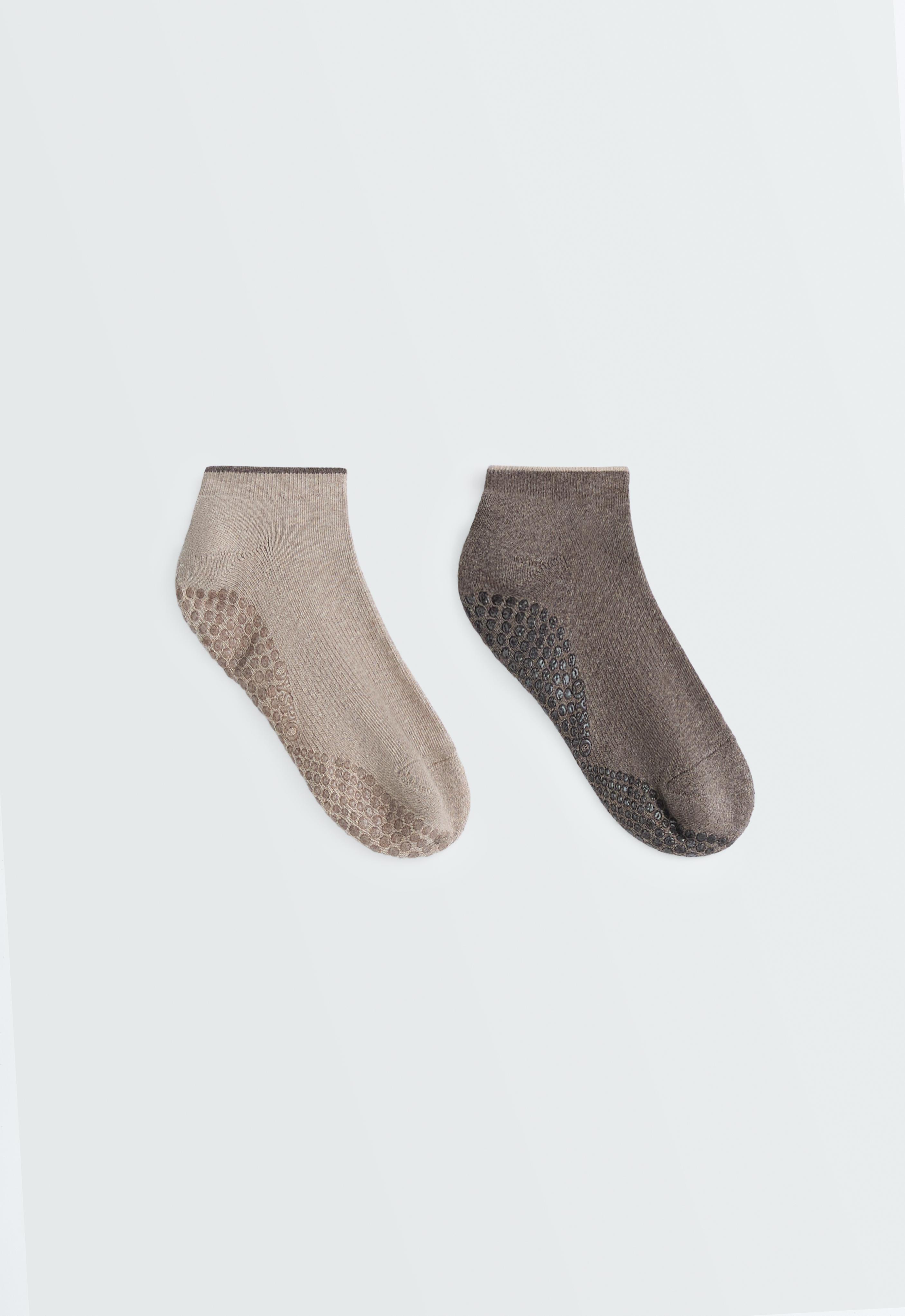 2 pares de calcetines sneaker yoga y pilates mezcla algodón