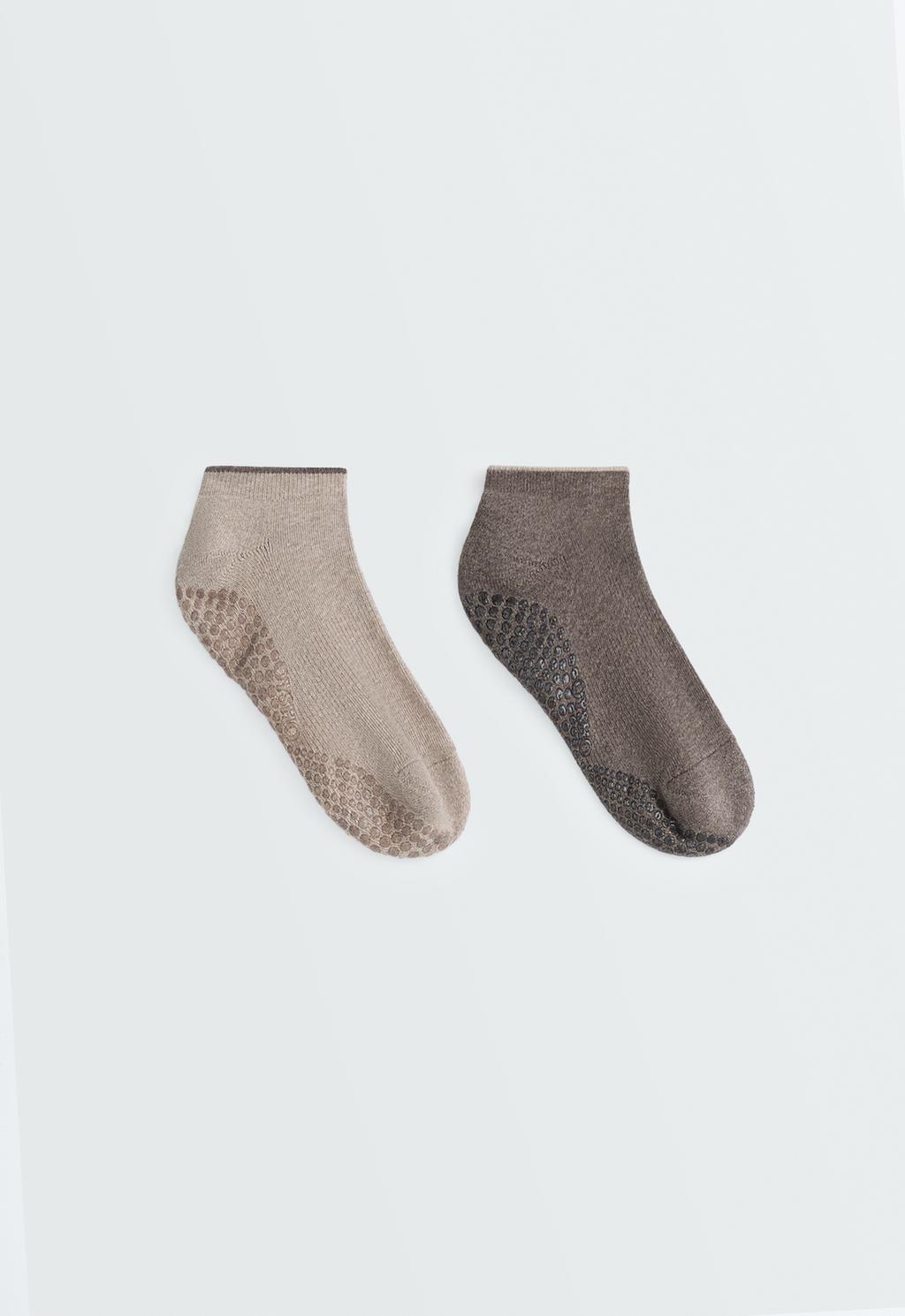 2 pairs of cotton blend Sneaker yoga and Pilates socks