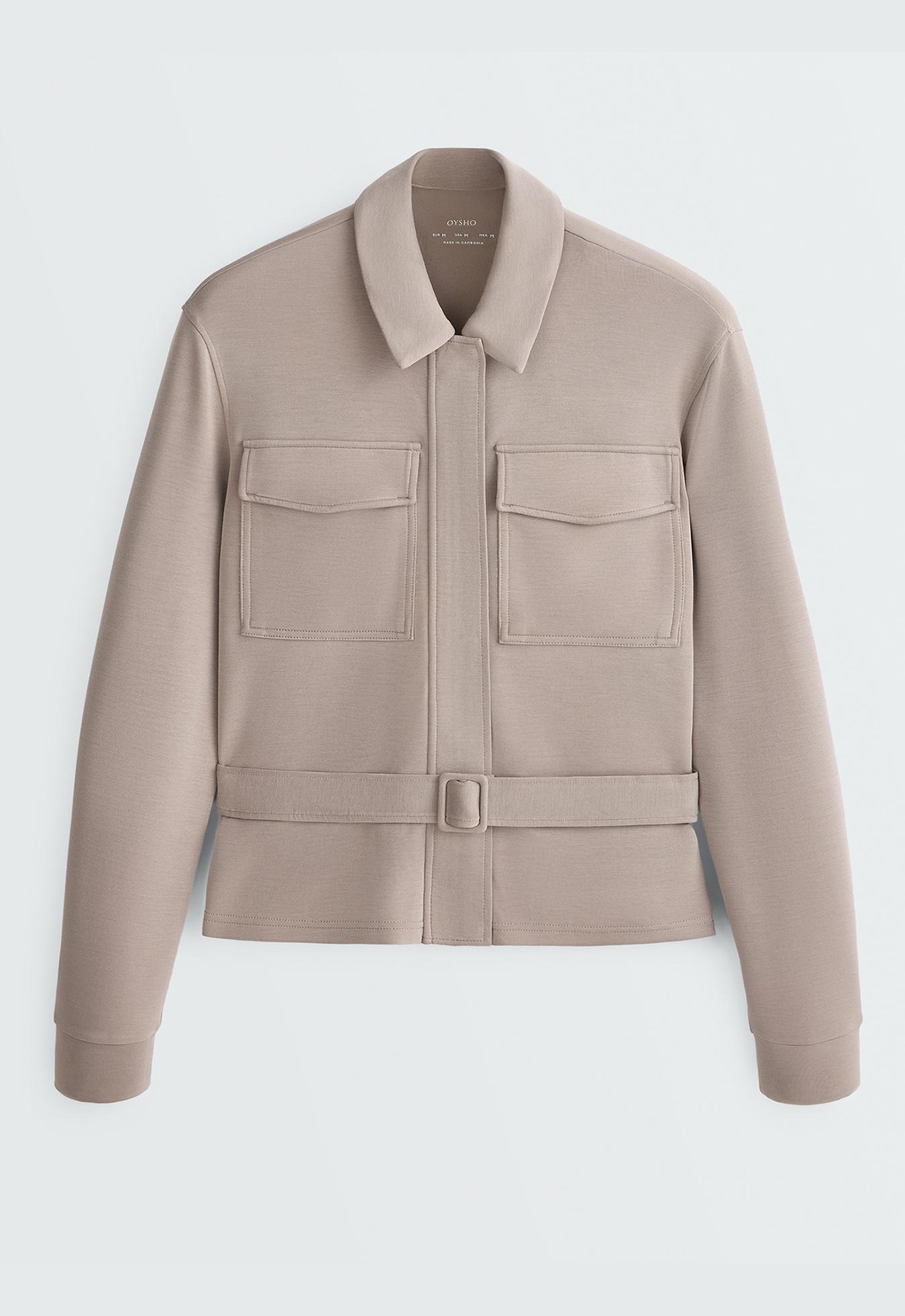 Straight jacket with belt and soft-touch modal — MID-MINK